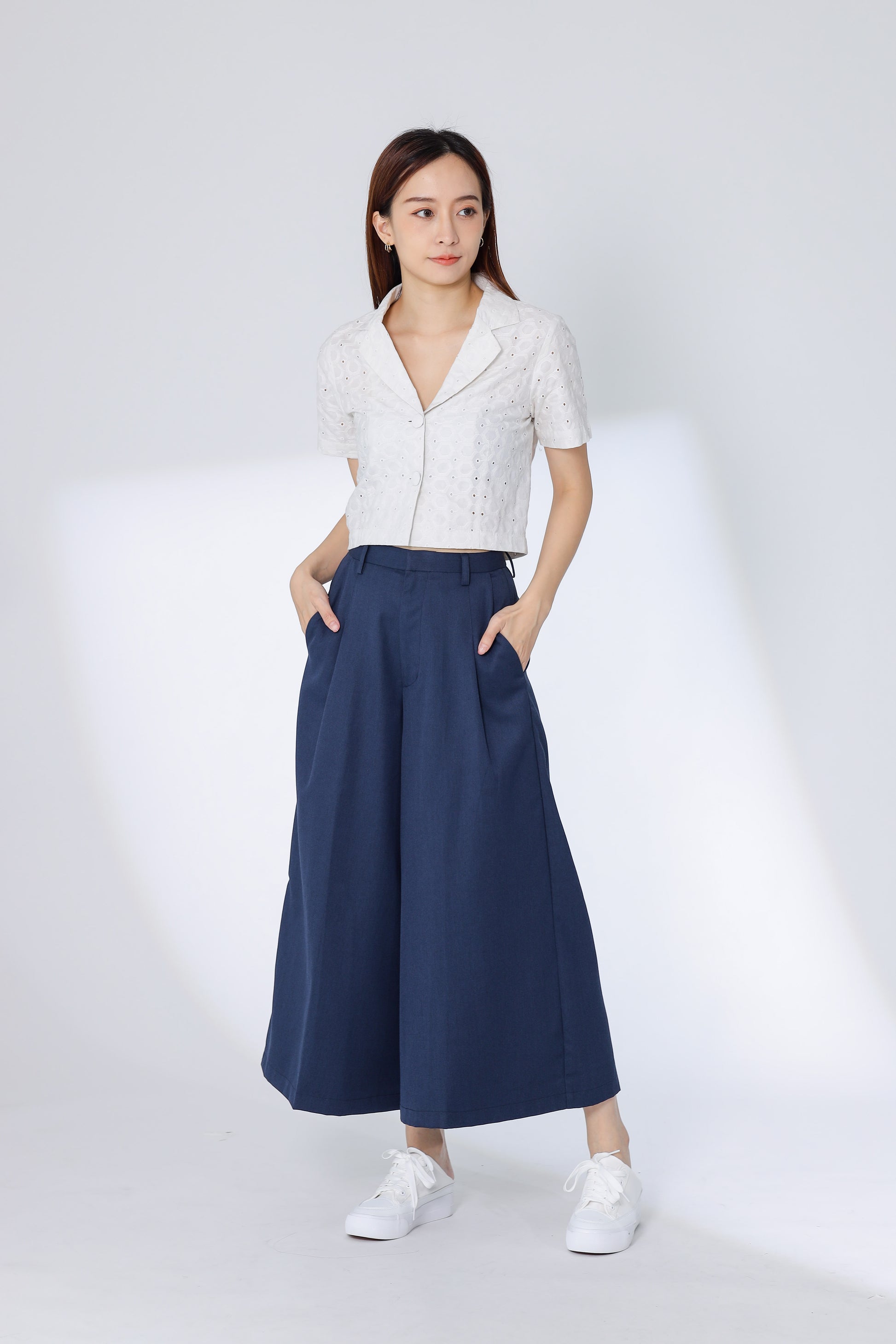 Jacqui Wide Leg Pant - Blue