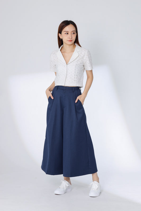 Jacqui Wide Leg Pant - Blue