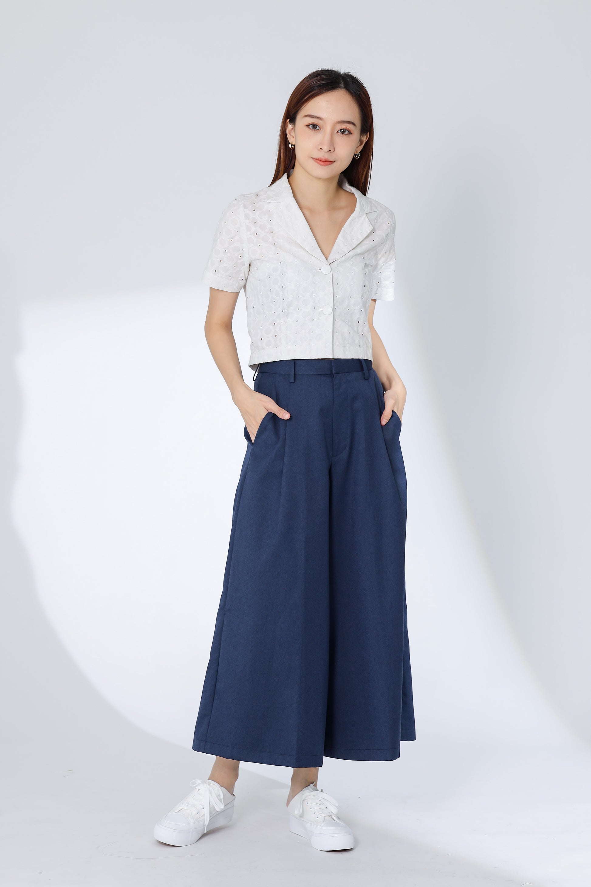 Jacqui Wide Leg Pant - Blue