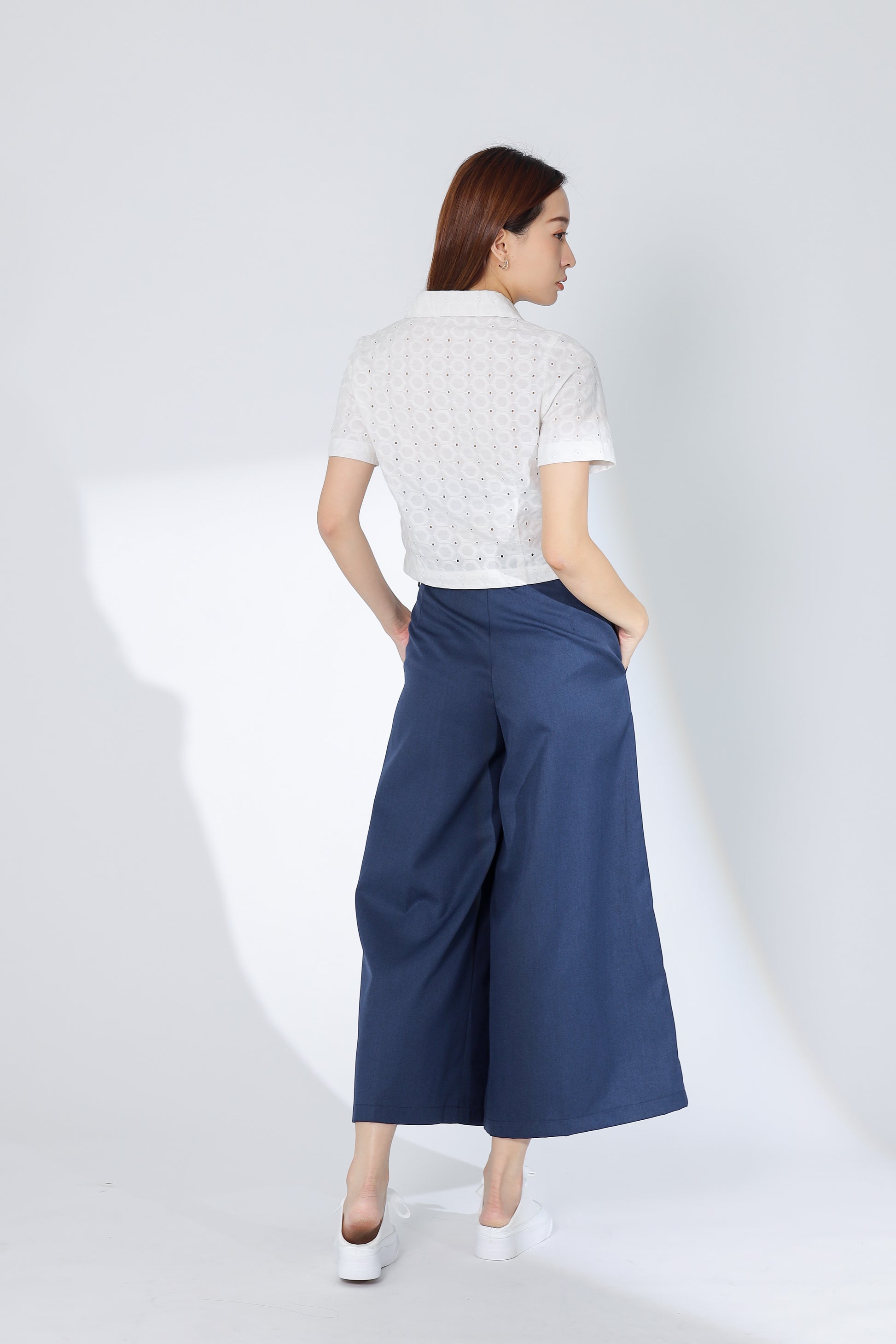 Jacqui Wide Leg Pant - Blue