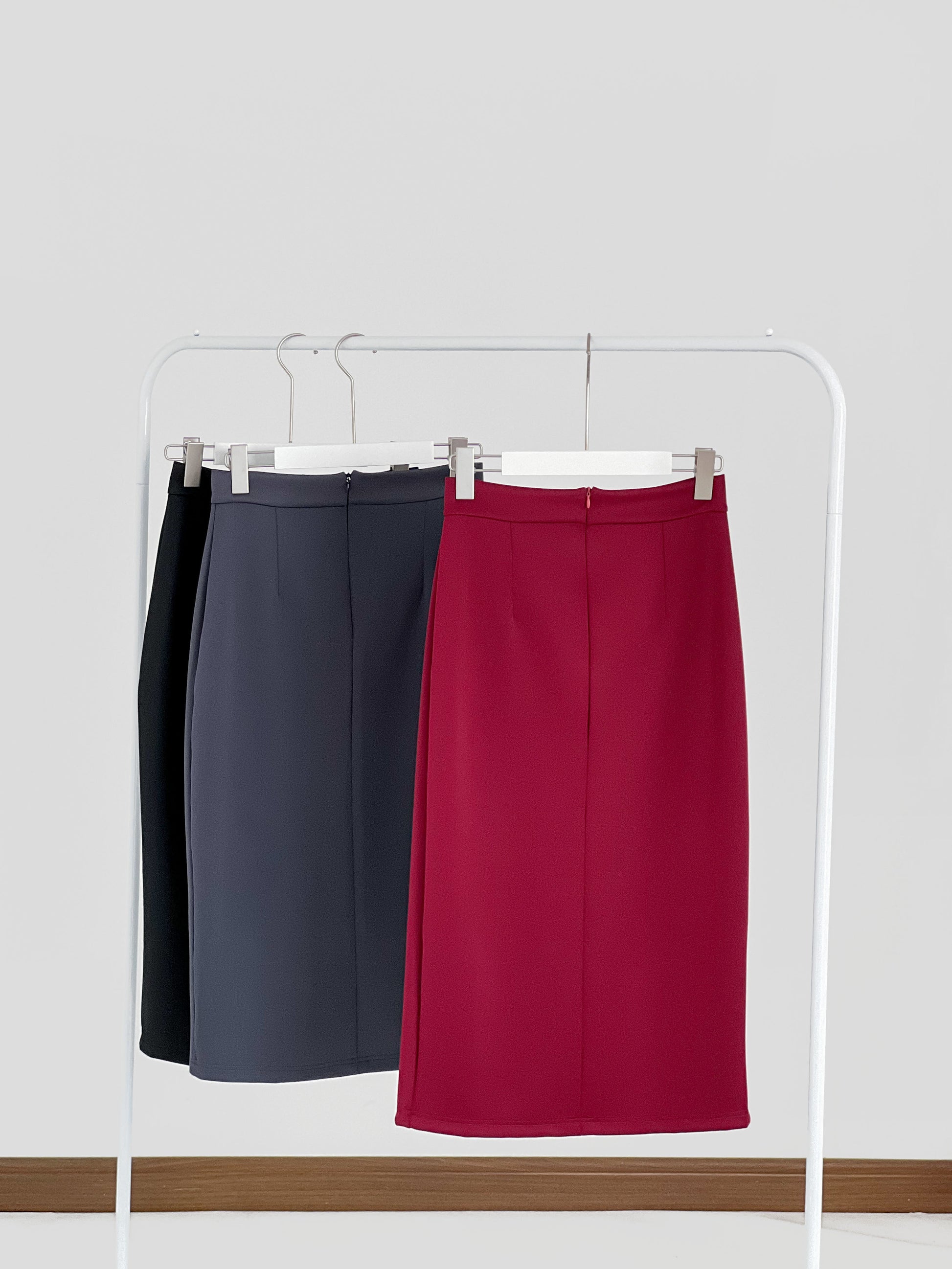 Jalisa Open Slit Pencil Skirt - Grey