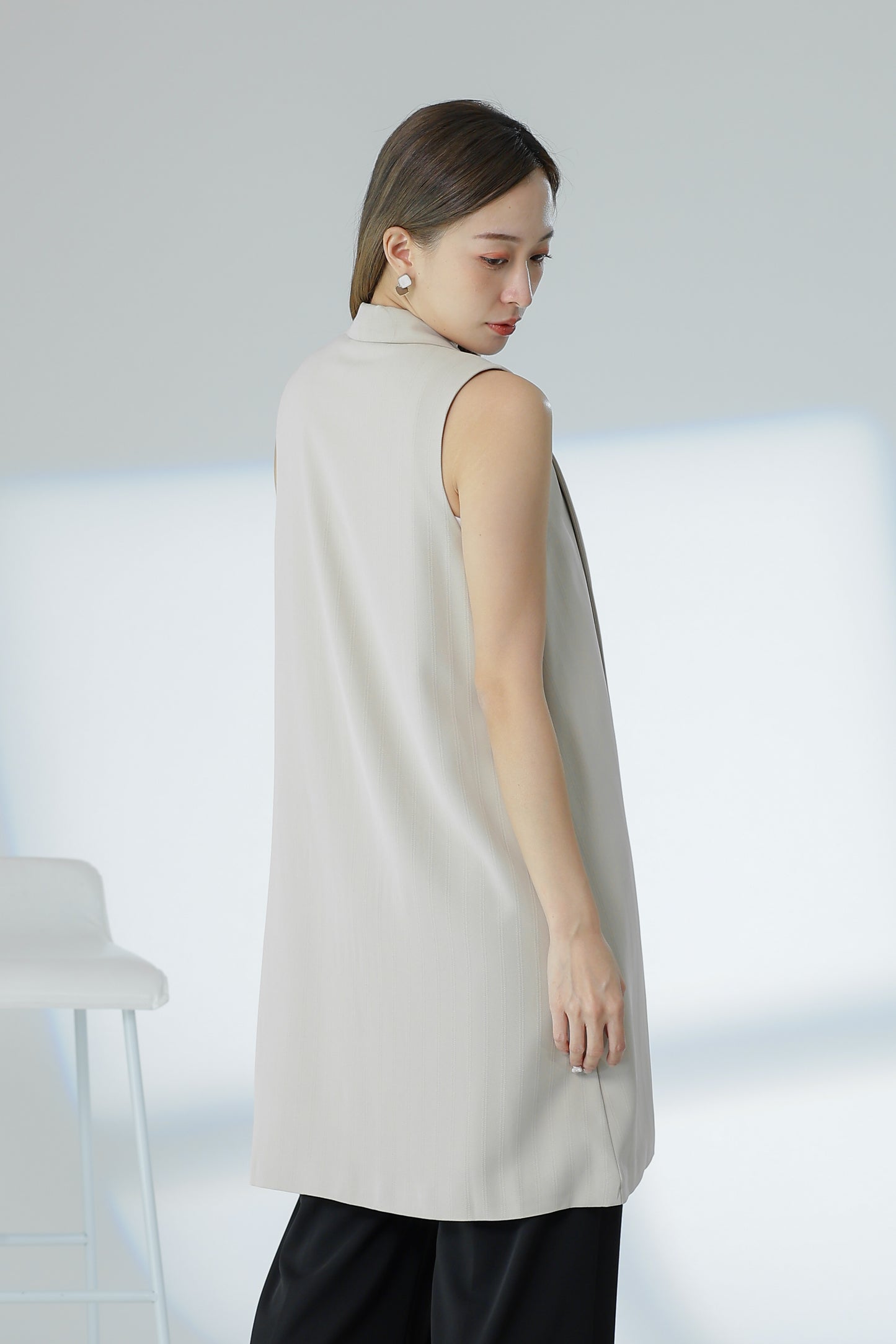 Jaylor Shawl Lapel Vest - Beige