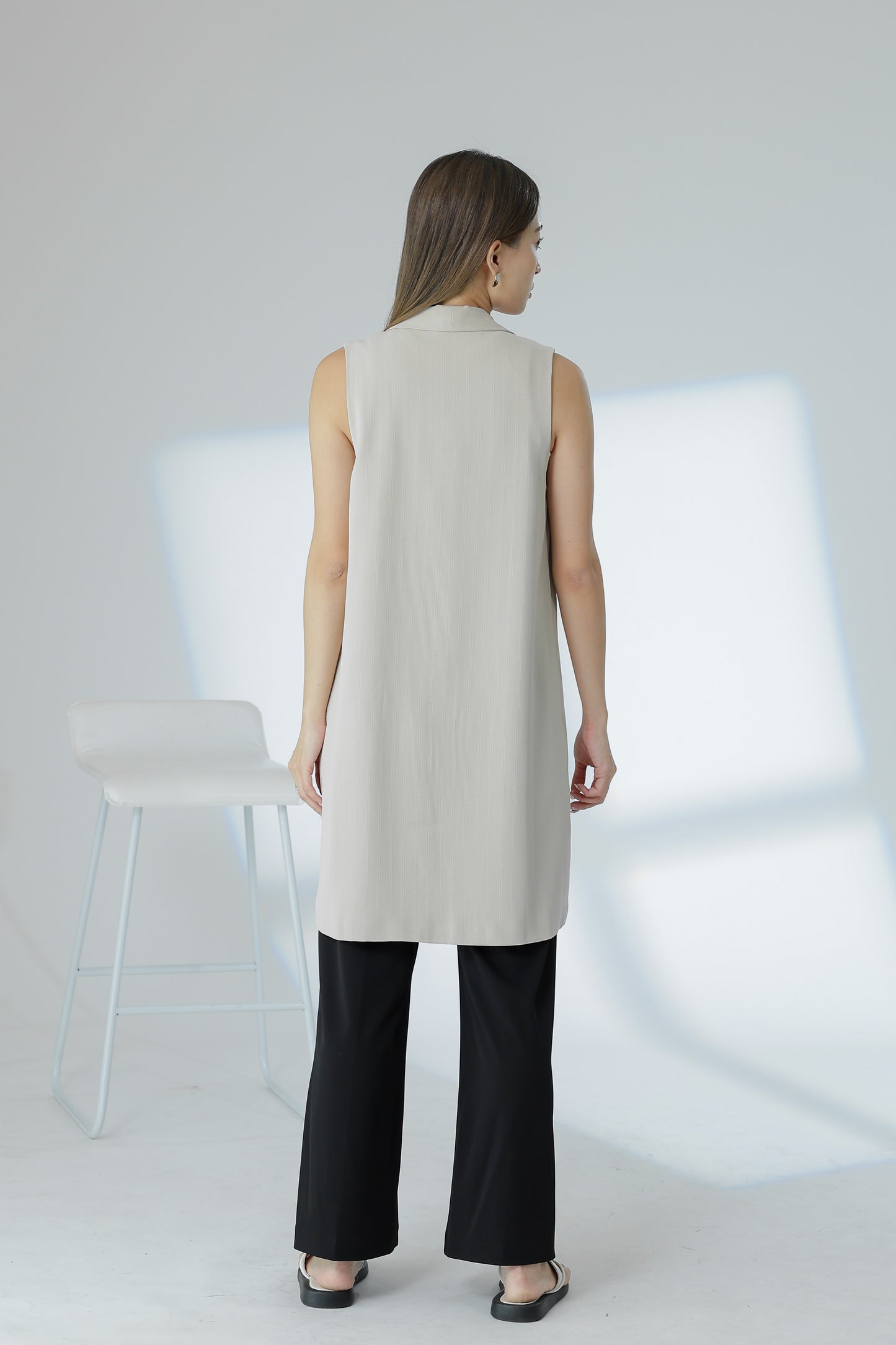 Jaylor Shawl Lapel Vest - Beige