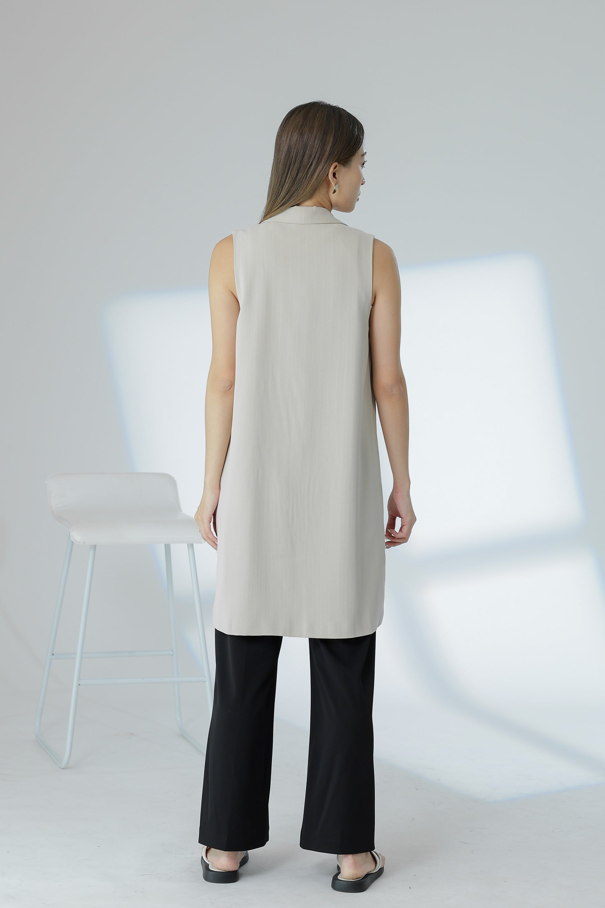 Jaylor Shawl Lapel Vest - Beige