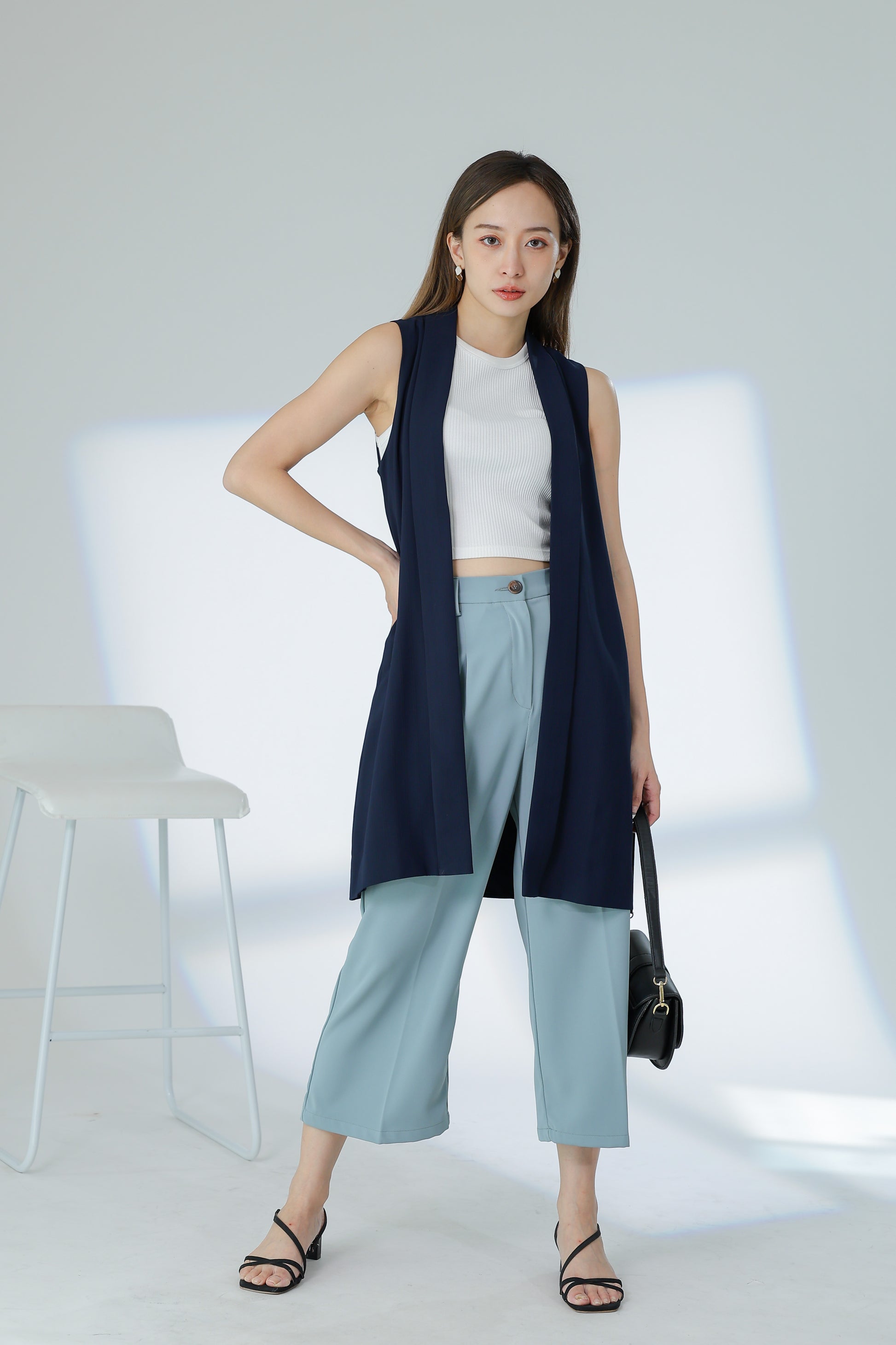 Jaylor Shawl Lapel Vest - Navy