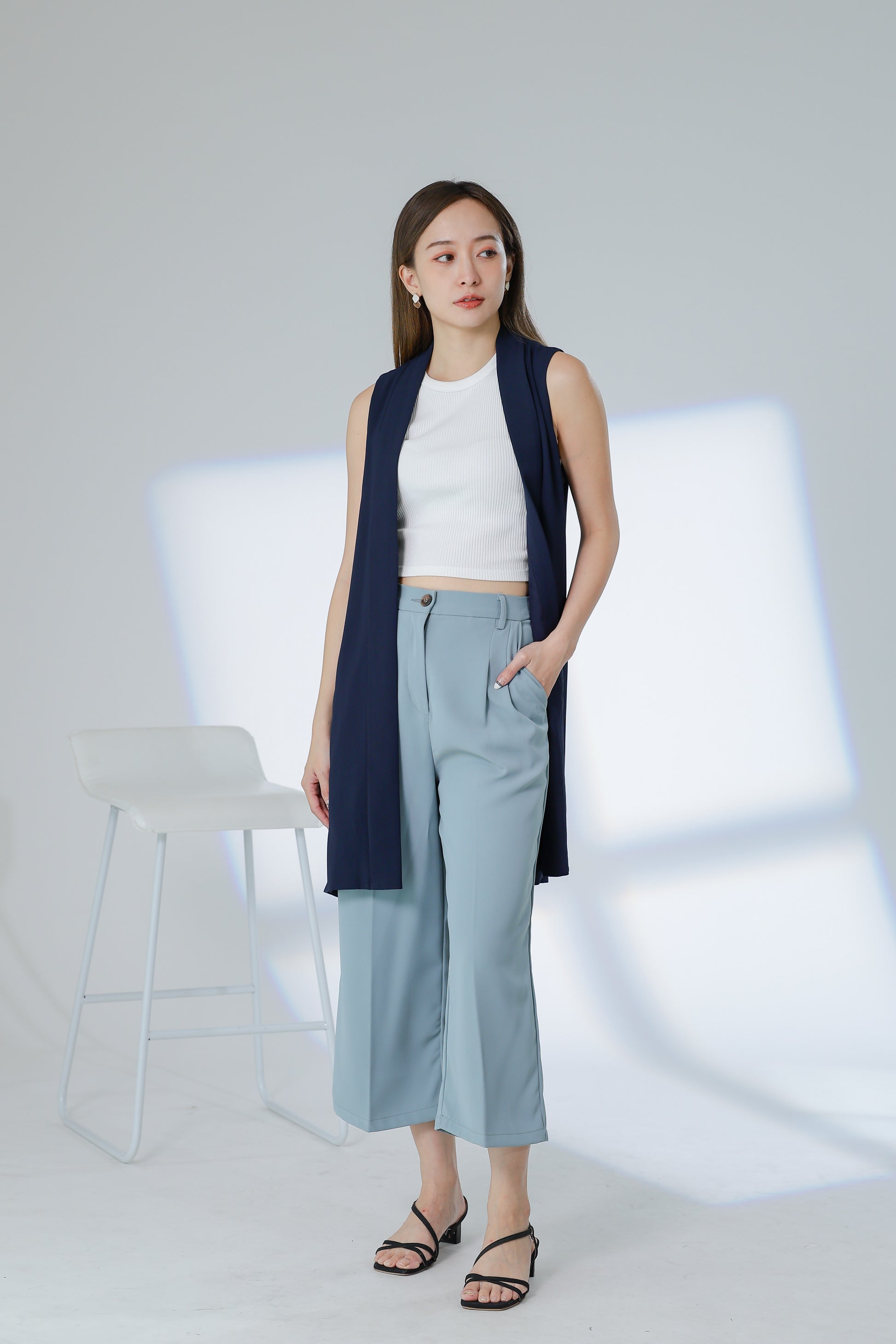 Jaylor Shawl Lapel Vest - Navy