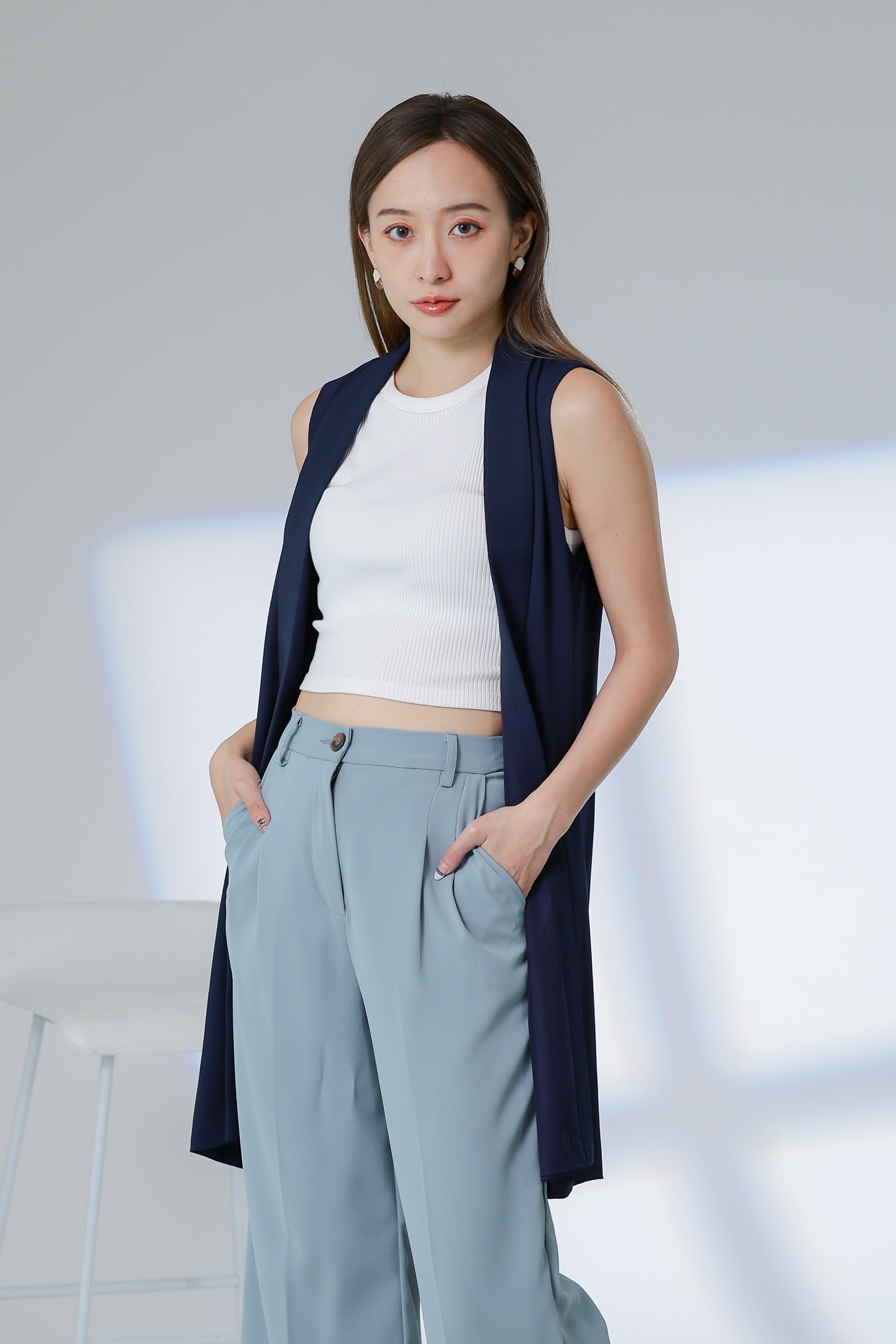 Jaylor Shawl Lapel Vest - Navy