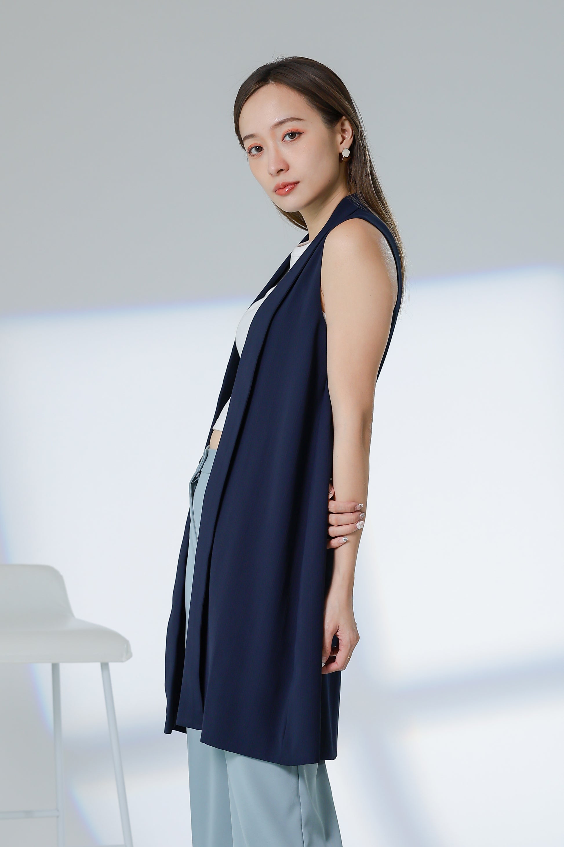 Jaylor Shawl Lapel Vest - Navy