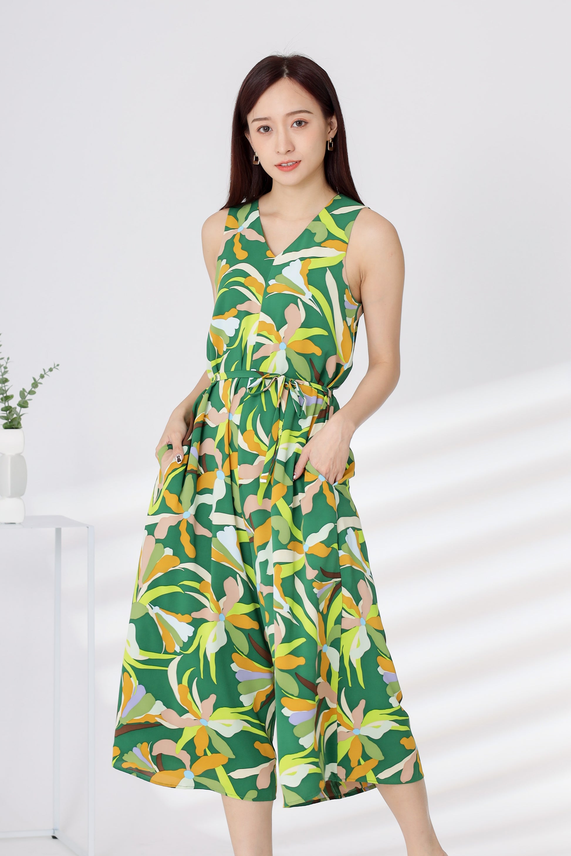 Jeni Printed Romper - Green