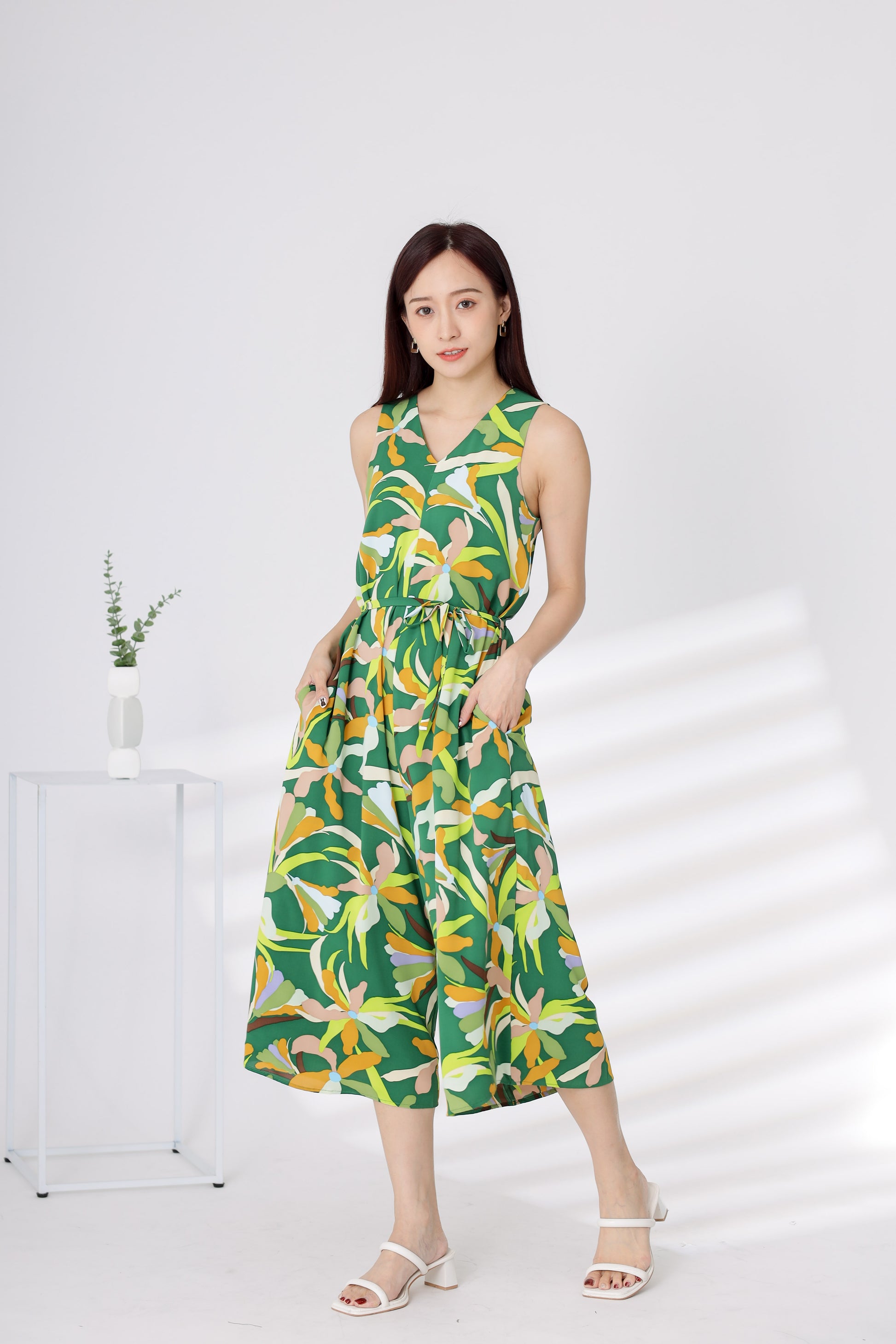 Jeni Printed Romper - Green
