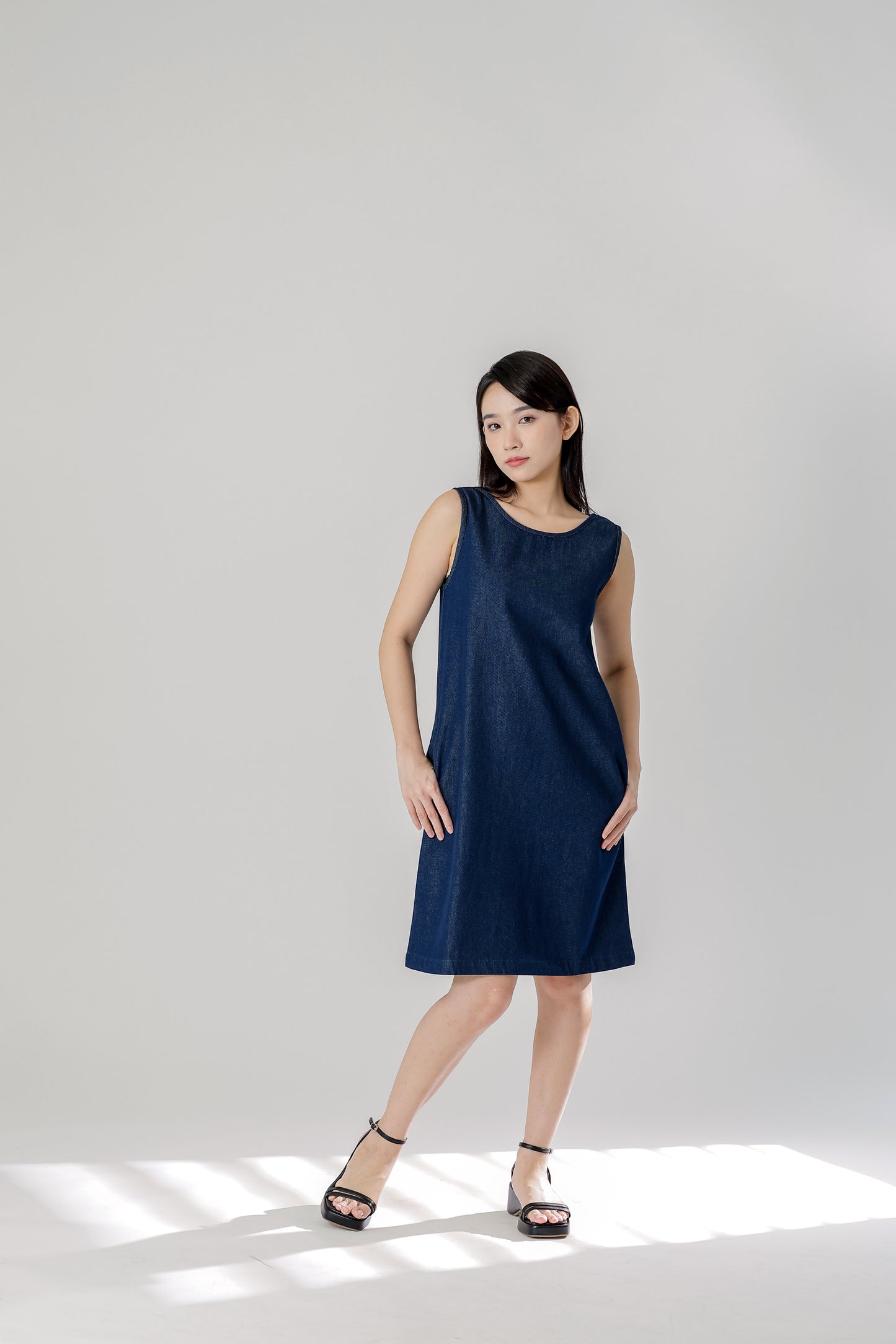 Julia Reversible Denim Dress - Dk Blue
