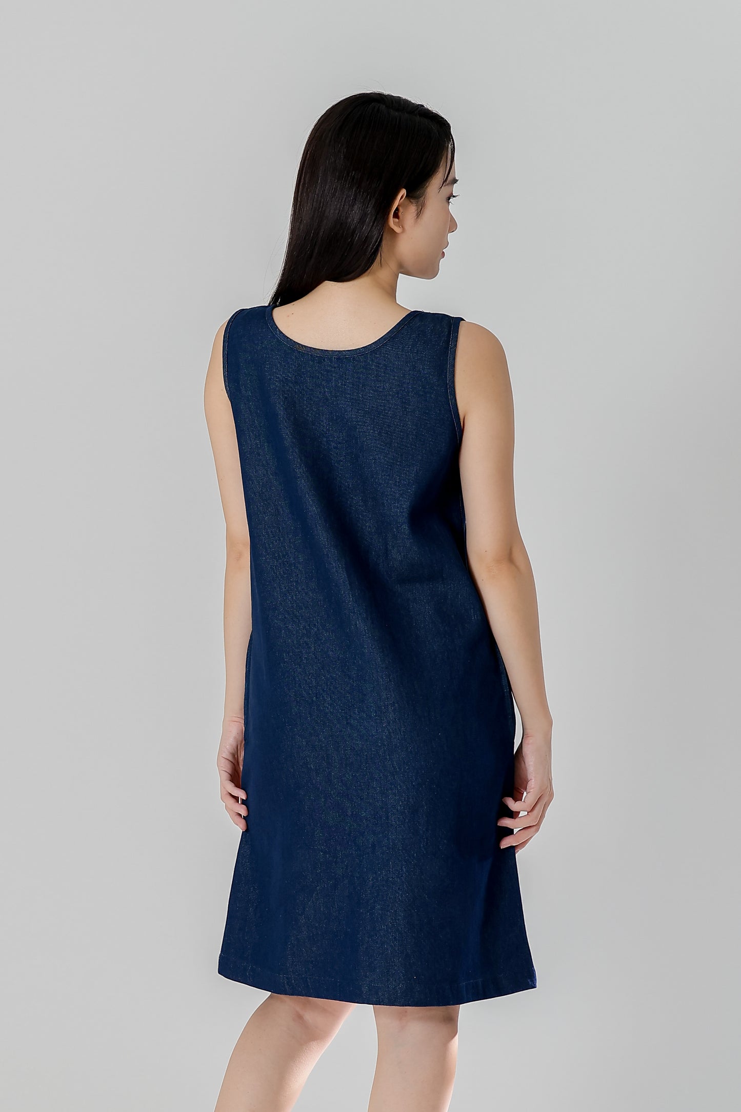 Julia Reversible Denim Dress - Dk Blue