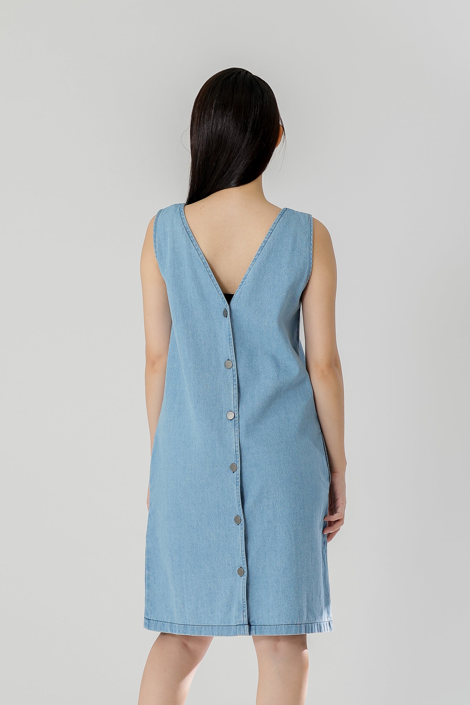 Julia Reversible Denim Dress - Lt Blue