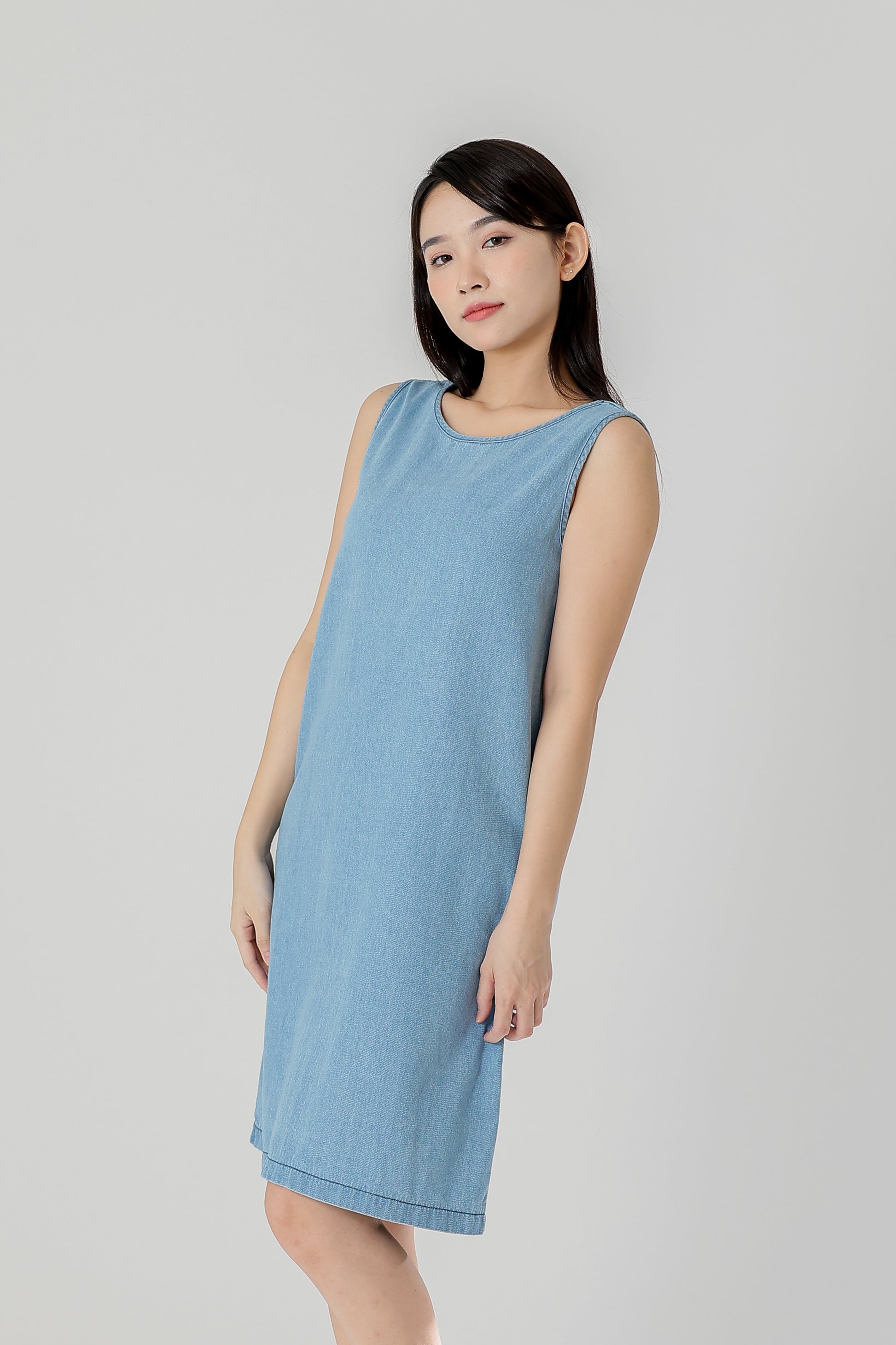 Julia Reversible Denim Dress - Lt Blue