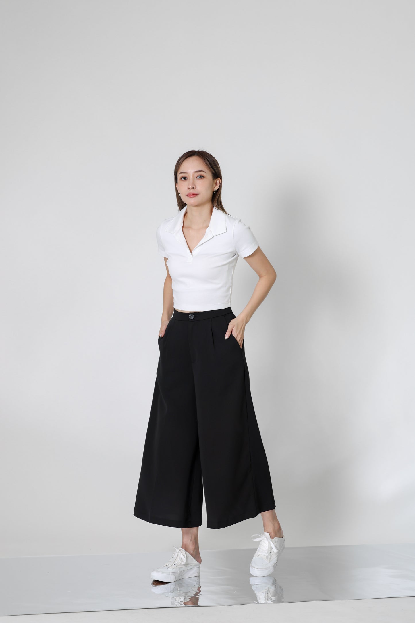 Kaiya Wide Leg Pant - Black