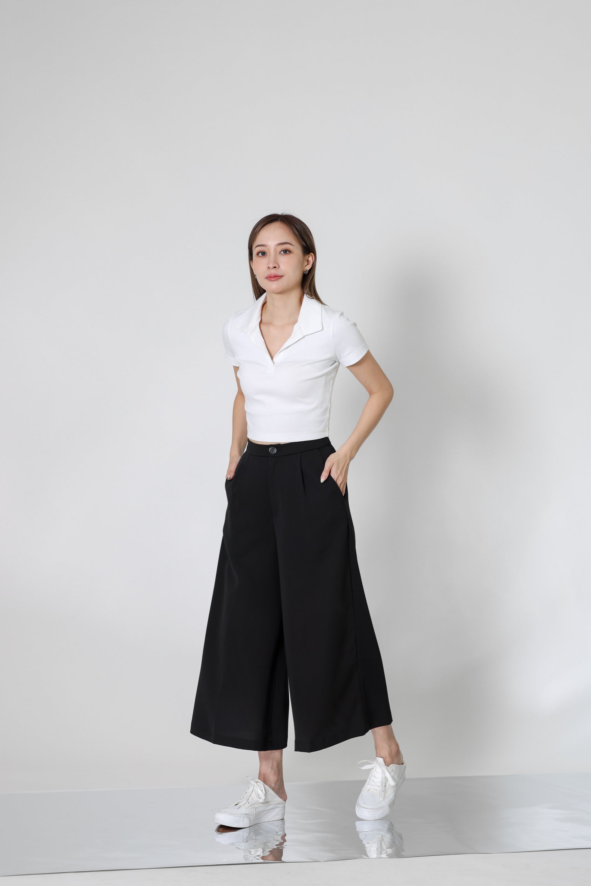 Kaiya Wide Leg Pant - Black
