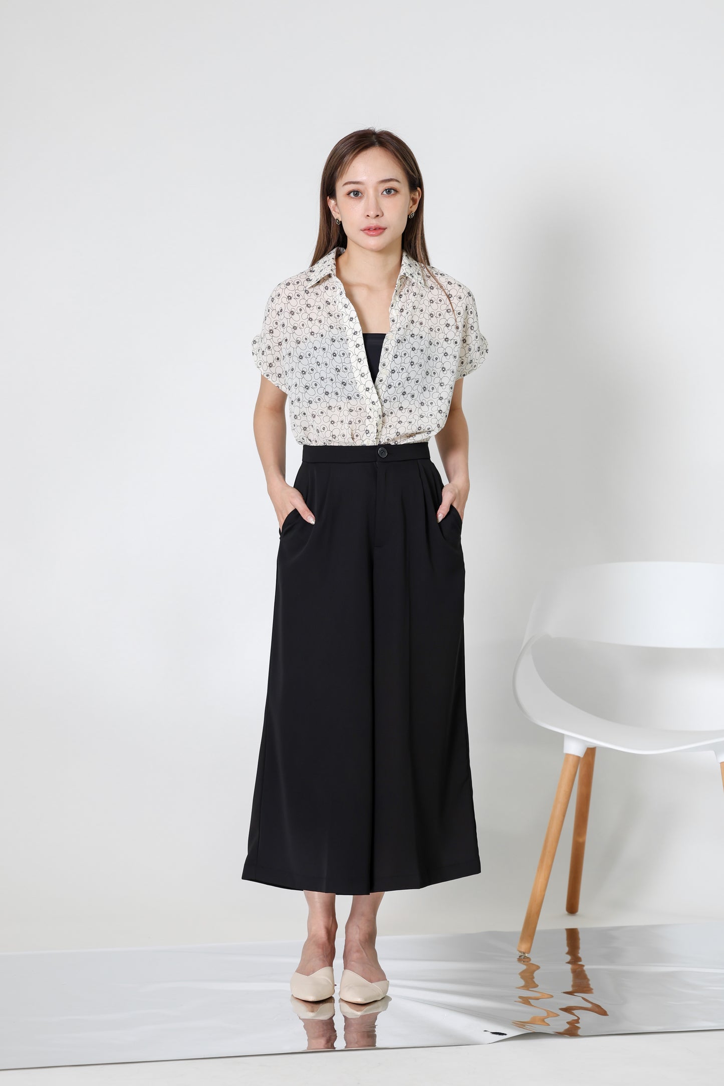 Kaiya Wide Leg Pant - Black