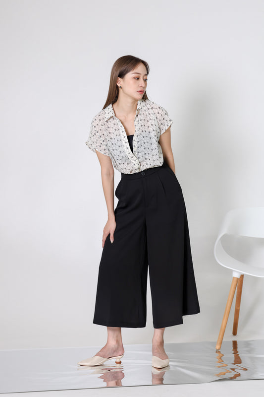 Kaiya Wide Leg Pant - Black