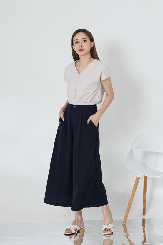 Kaiya Wide Leg Pant - Navy