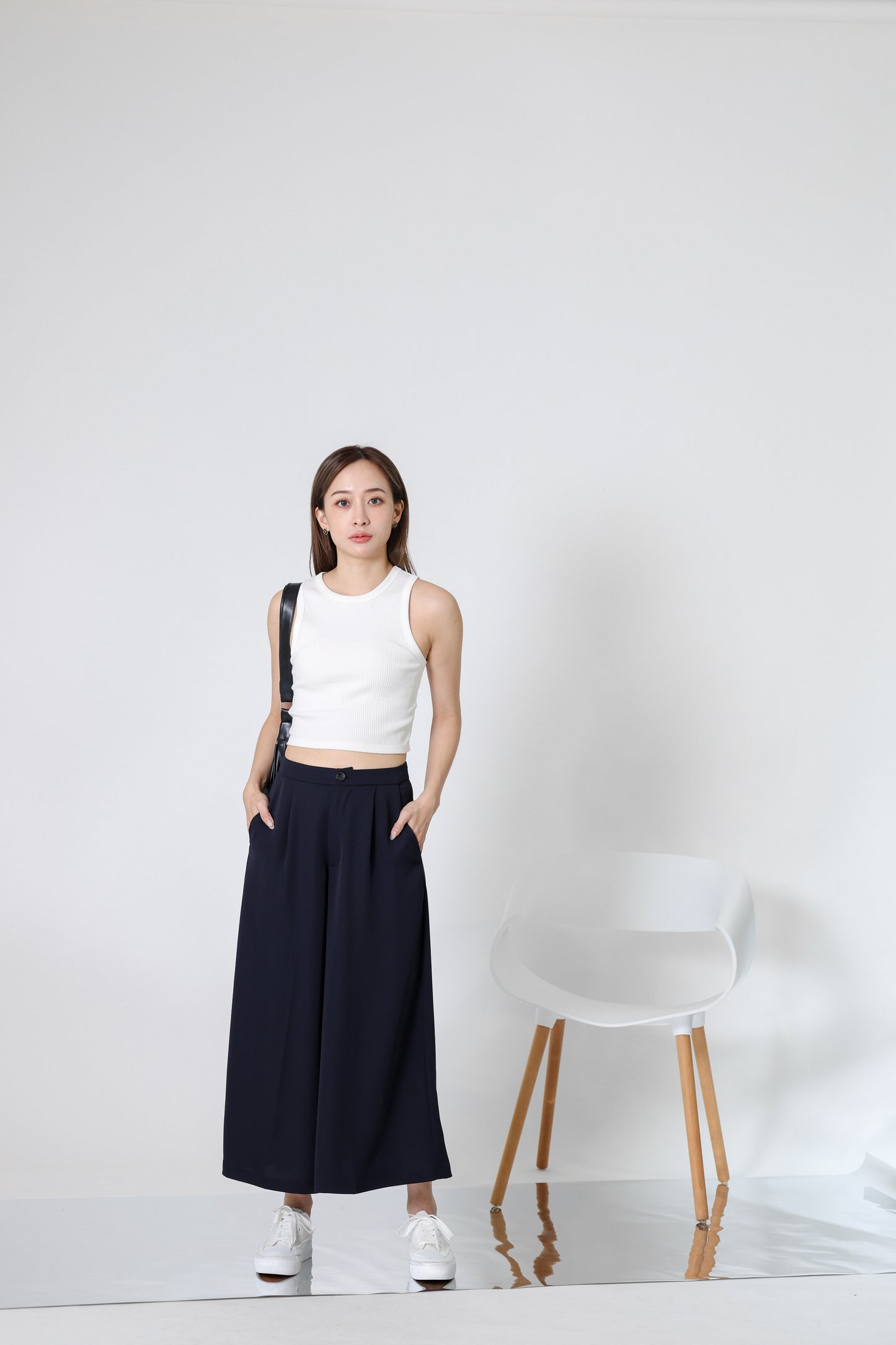Kaiya Wide Leg Pant - Navy