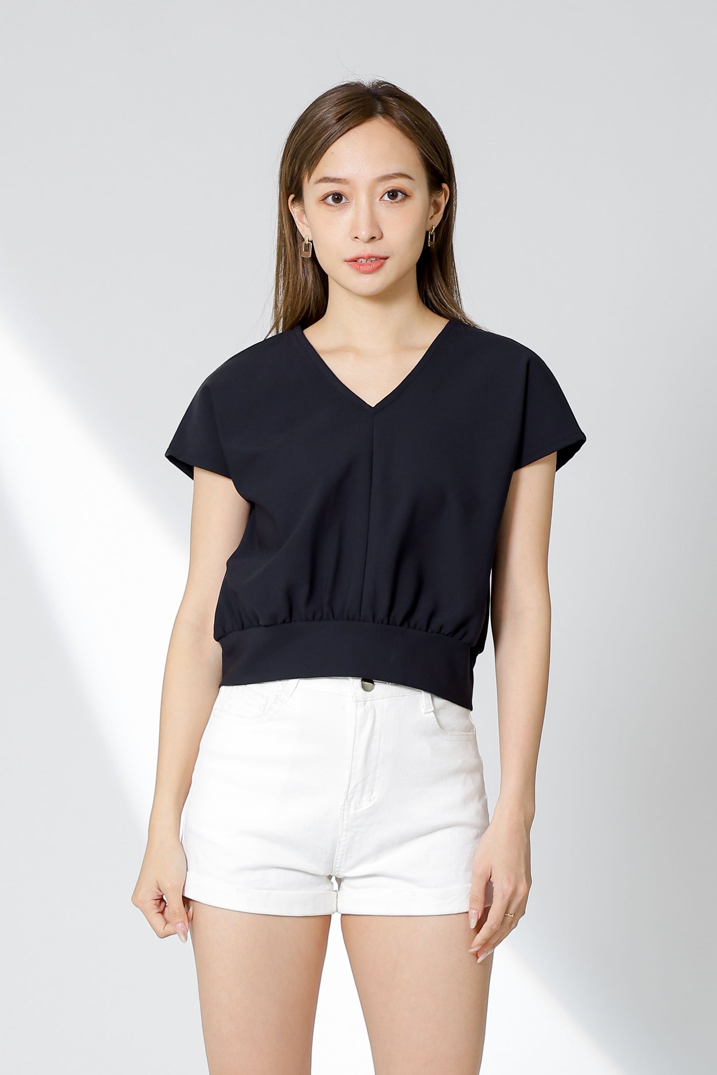 Kalena V Neck Top - Black