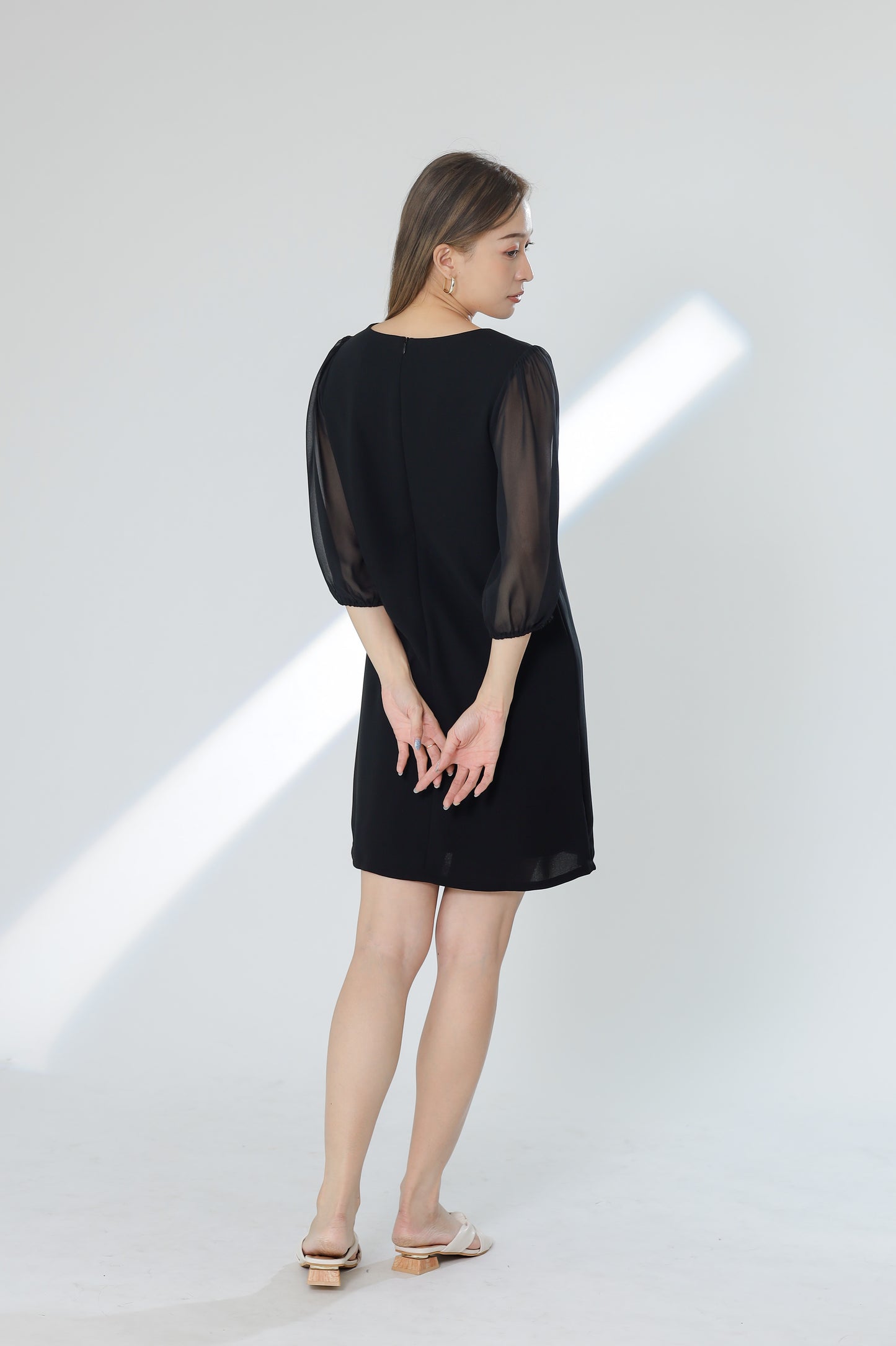 Kathryn Puff Sleeve Chiffon Dress