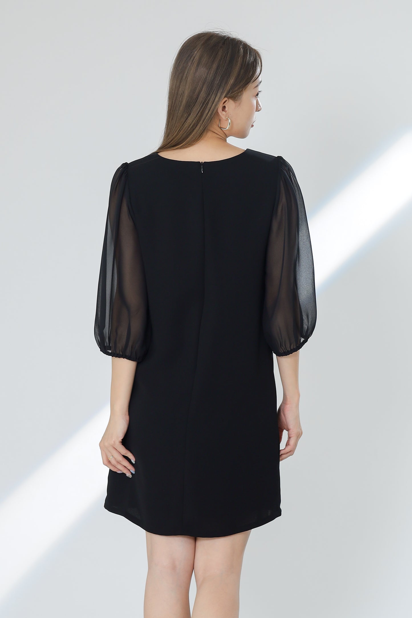 Kathryn Puff Sleeve Chiffon Dress