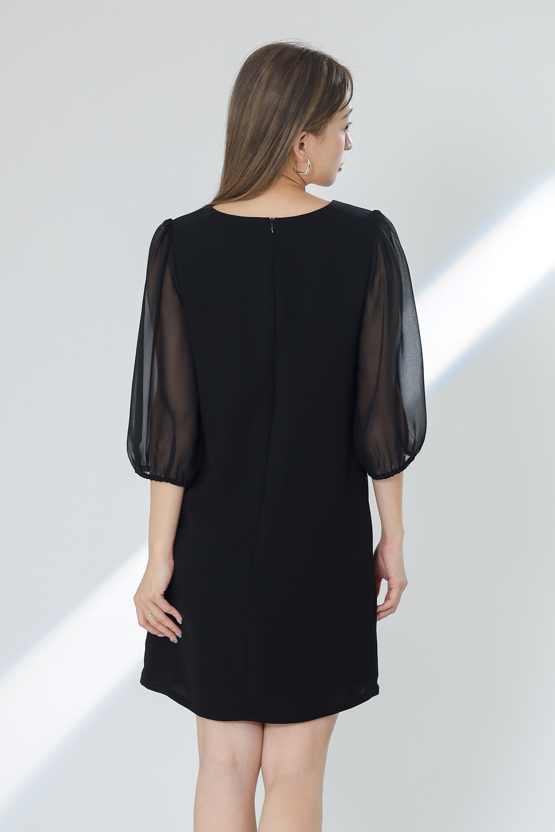 Kathryn Puff Sleeve Chiffon Dress