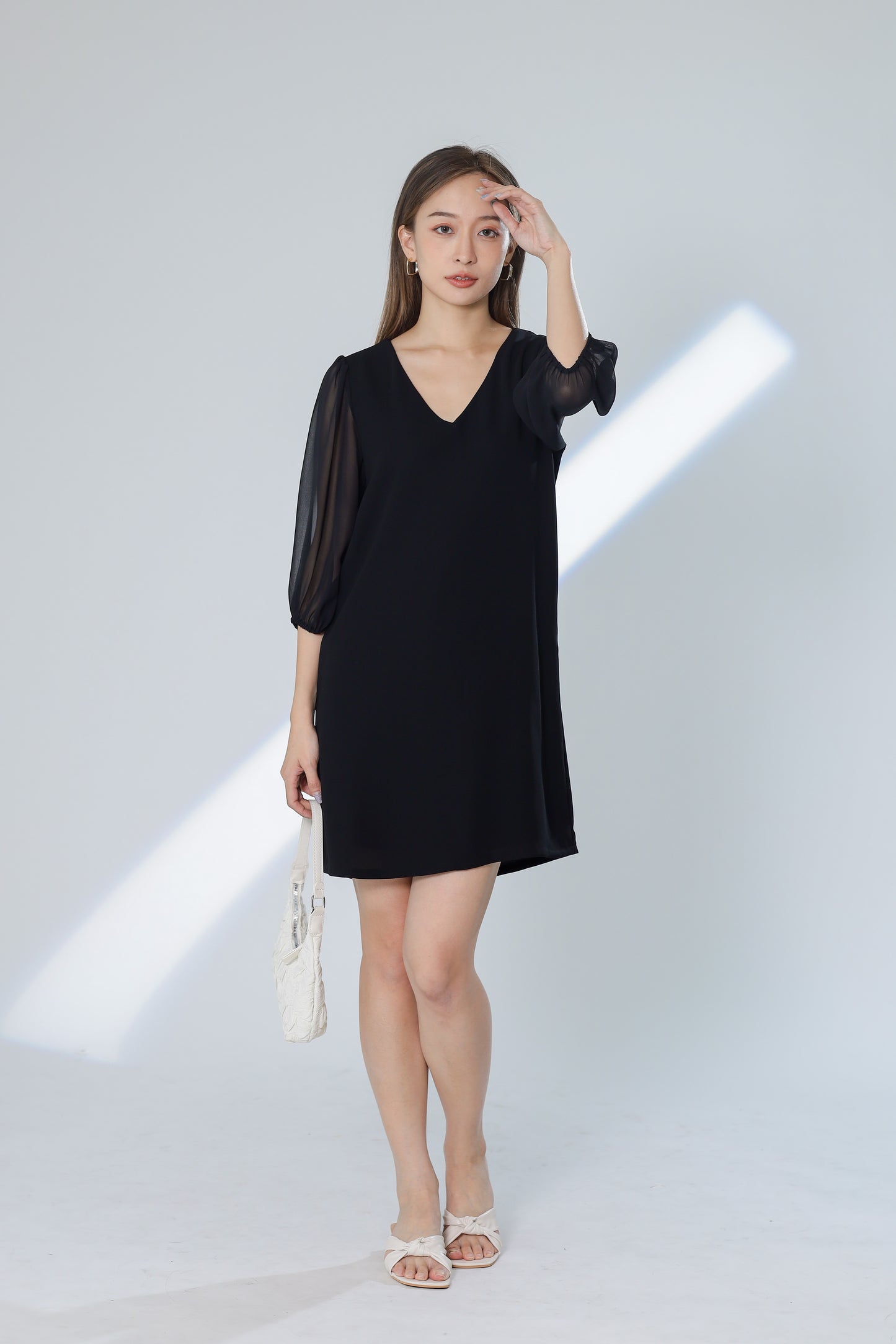 Kathryn Puff Sleeve Chiffon Dress