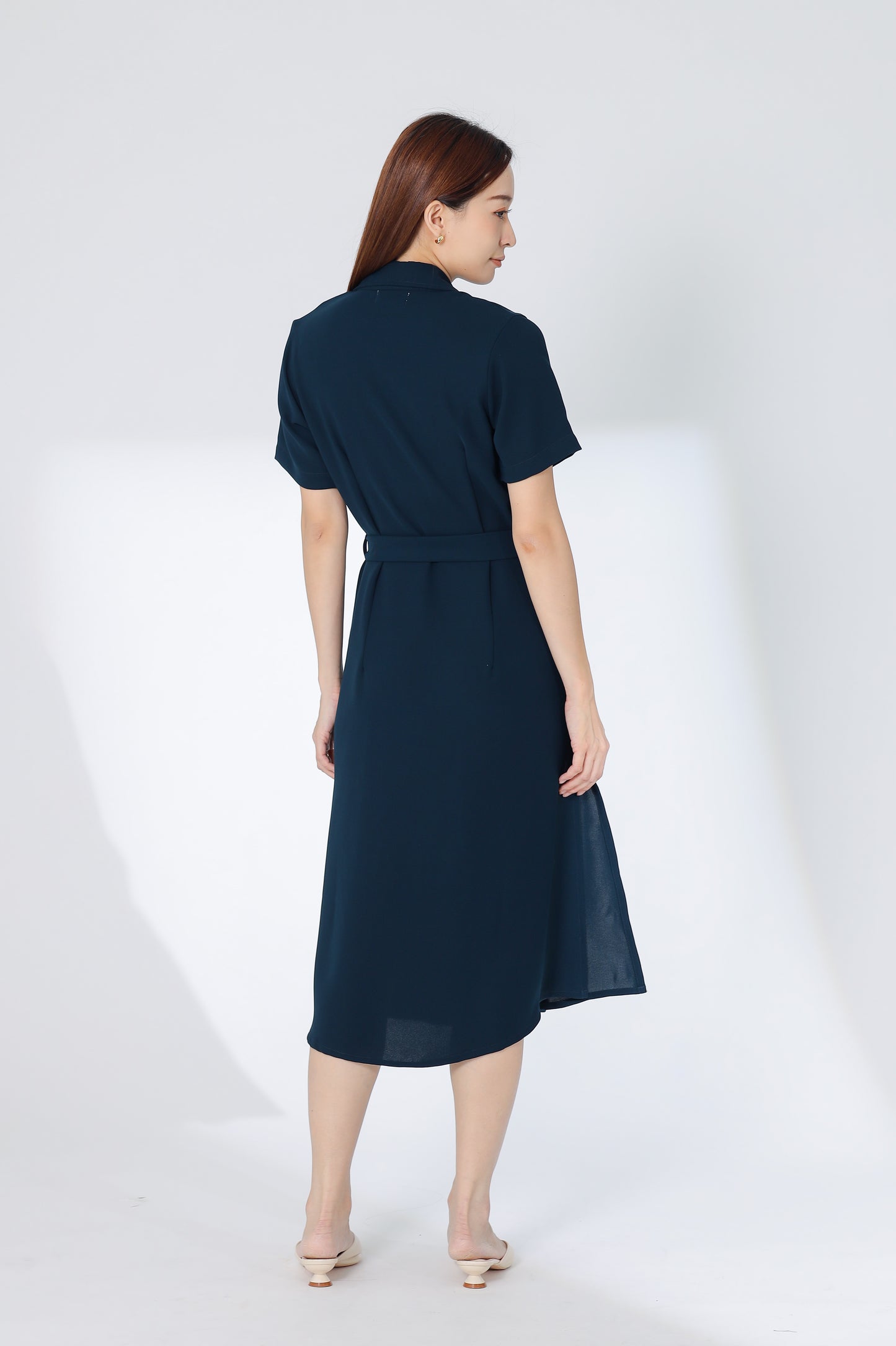 Kelsy Collared Button Down Dress - Teal