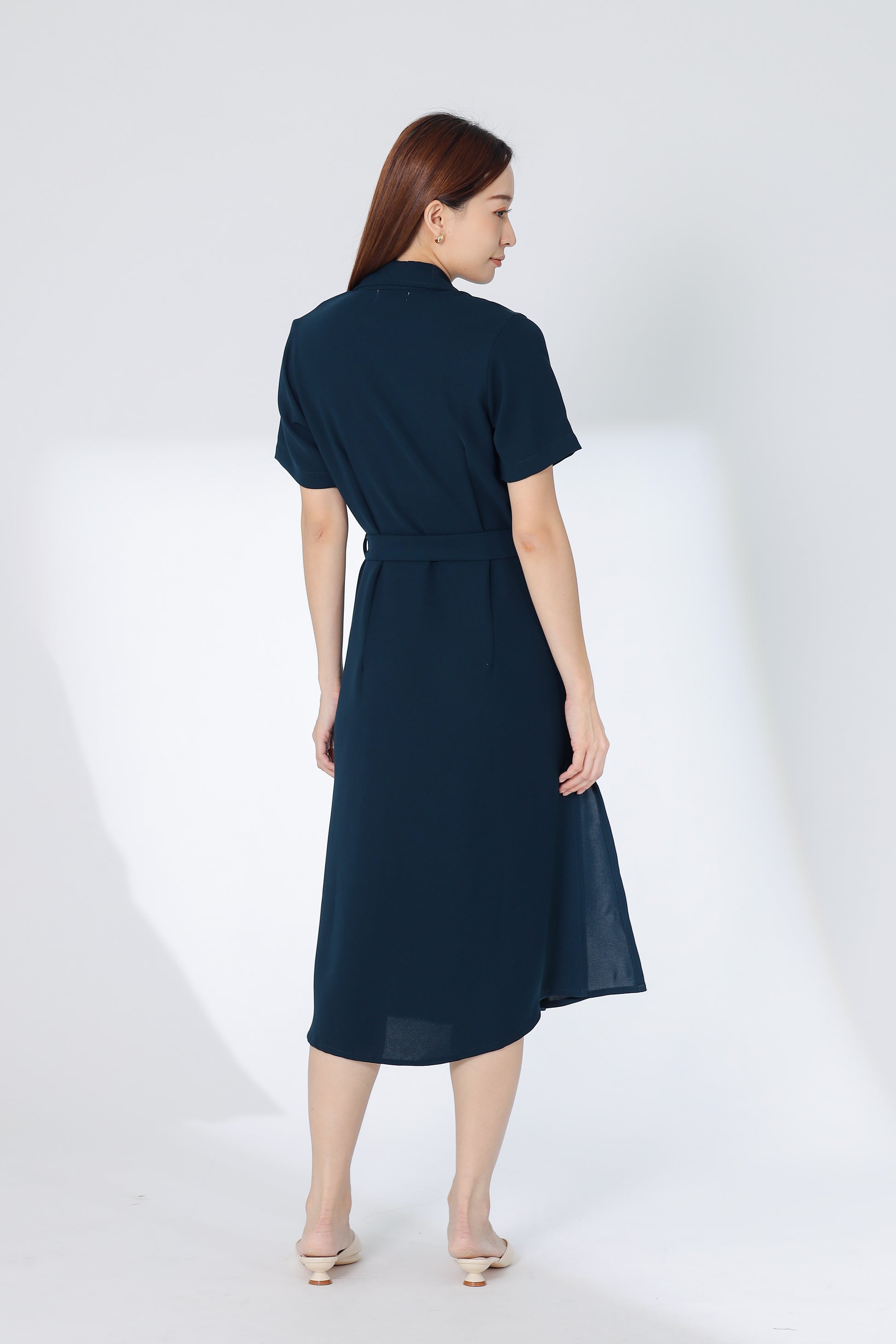 Kelsy Collared Button Down Dress - Teal