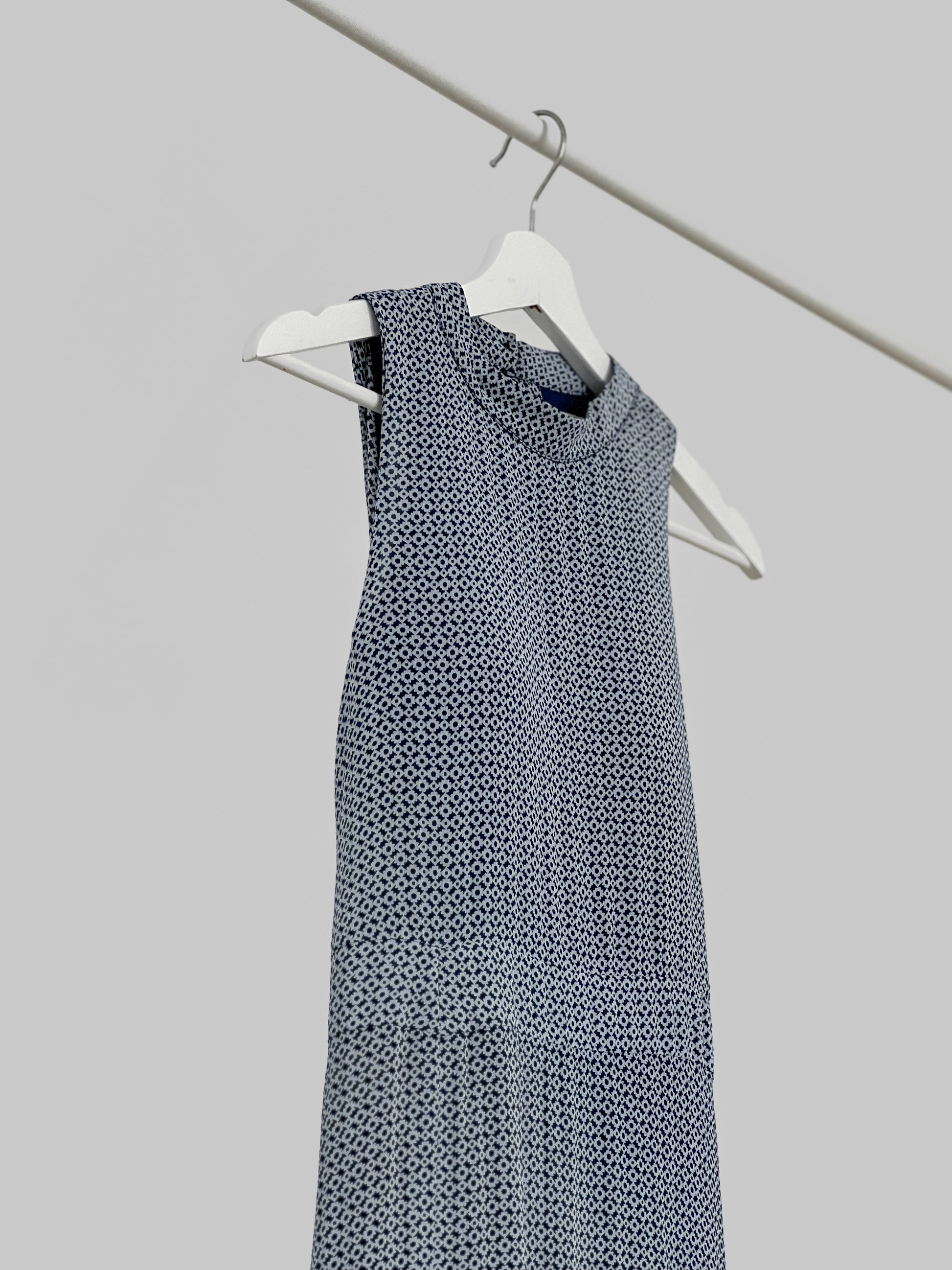 Lana Padded Printed Midi Dress - Blue