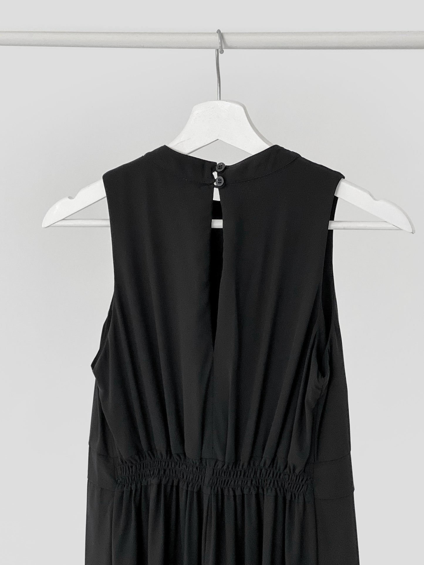 Lana Padded Midi Dress - Black