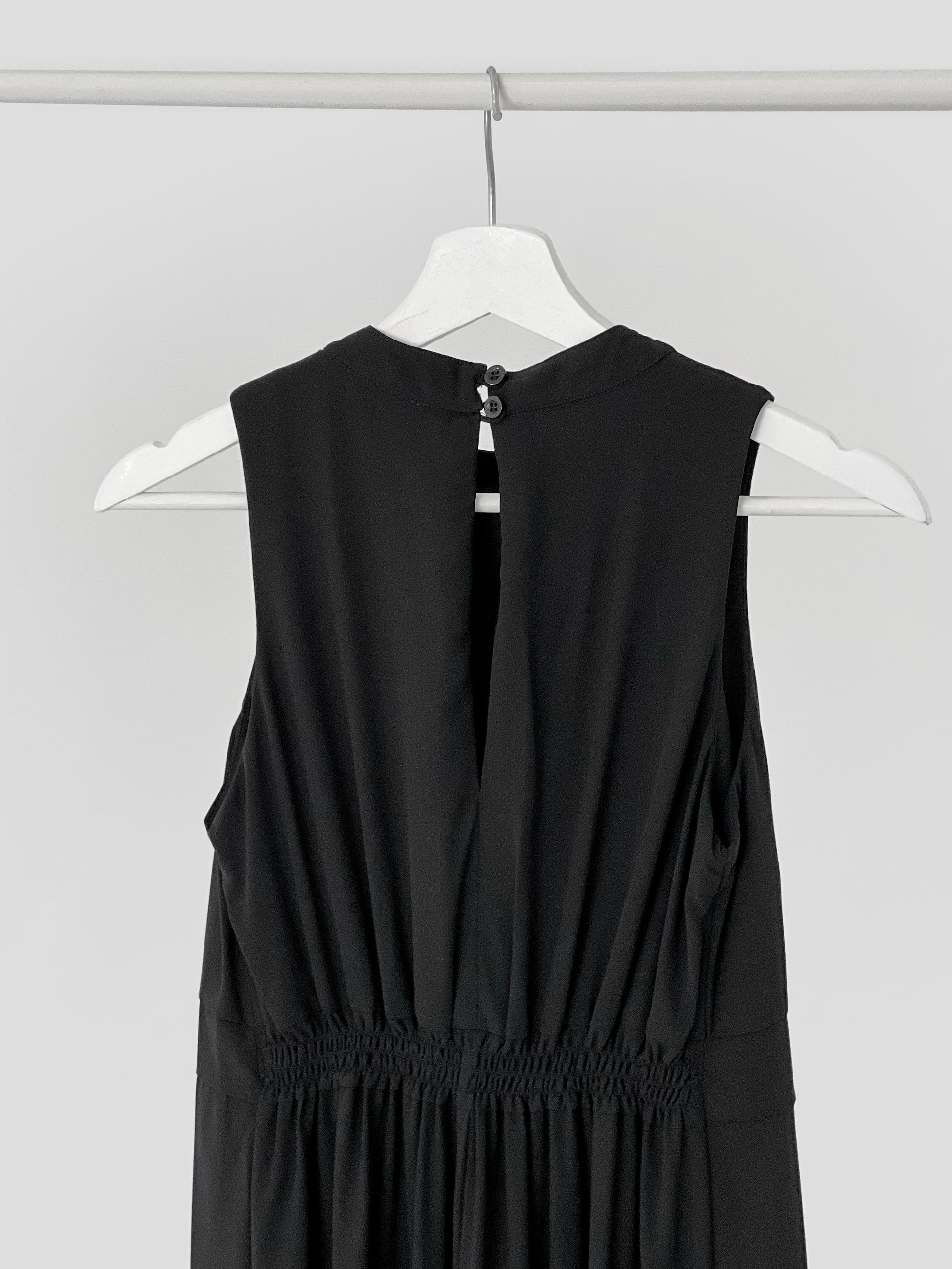 Lana Padded Midi Dress - Black
