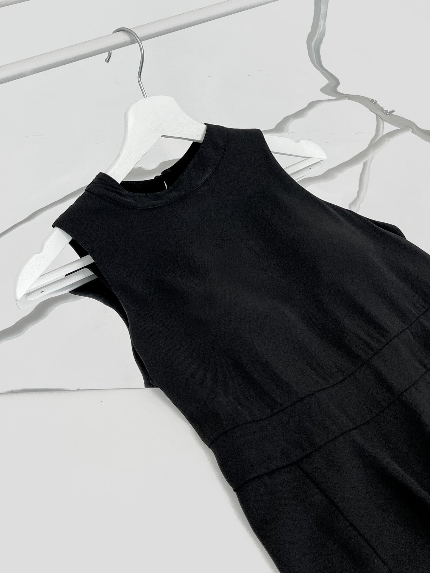 Lana Padded Midi Dress - Black