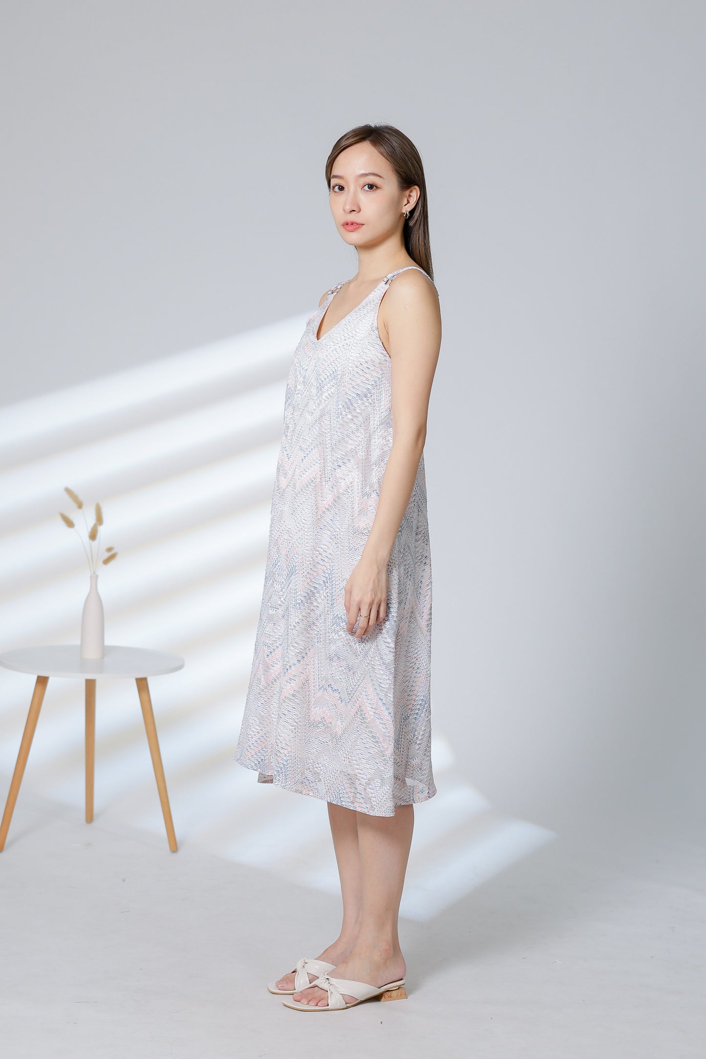 Lissa Padded Flared Dress - Pink