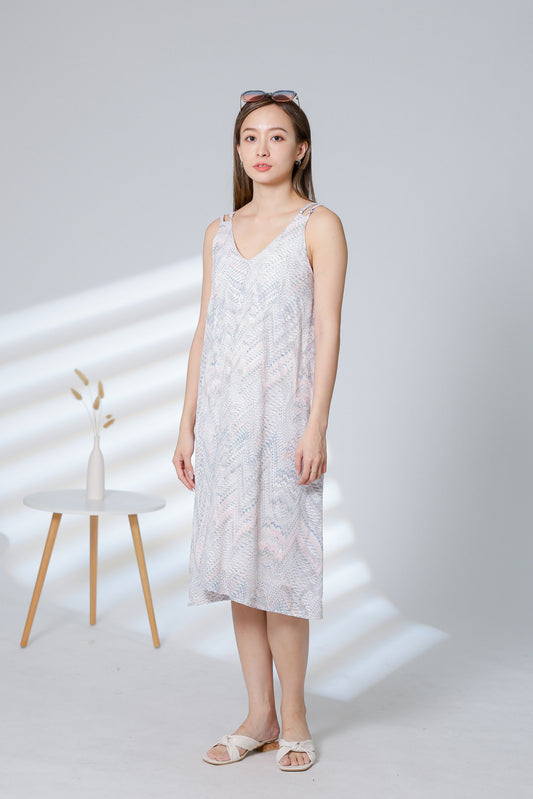 Lissa Padded Flared Dress - Pink