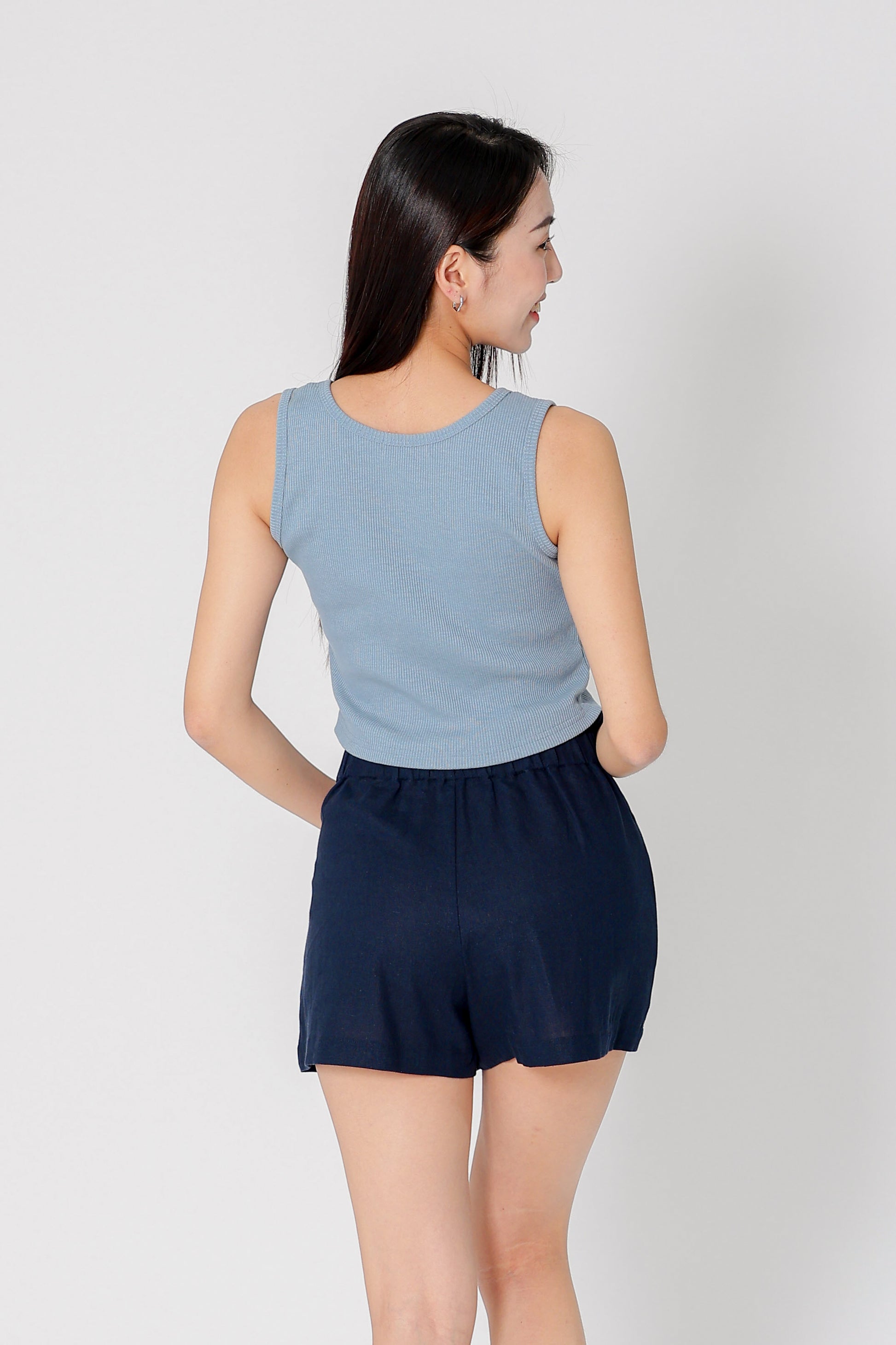 Lola Paperbag Waist Shorts - Navy