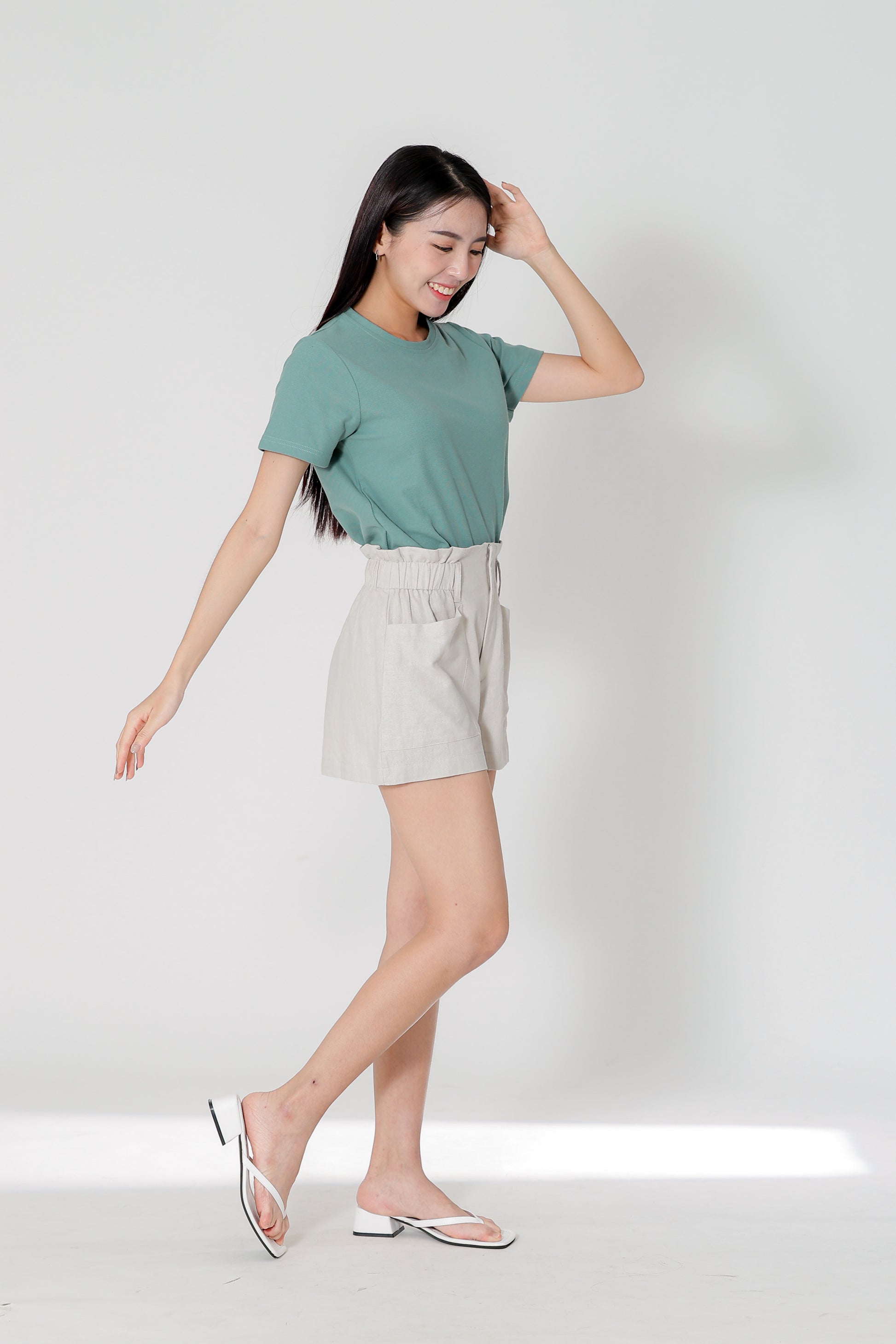 Lola Paperbag Waist Shorts - Sand