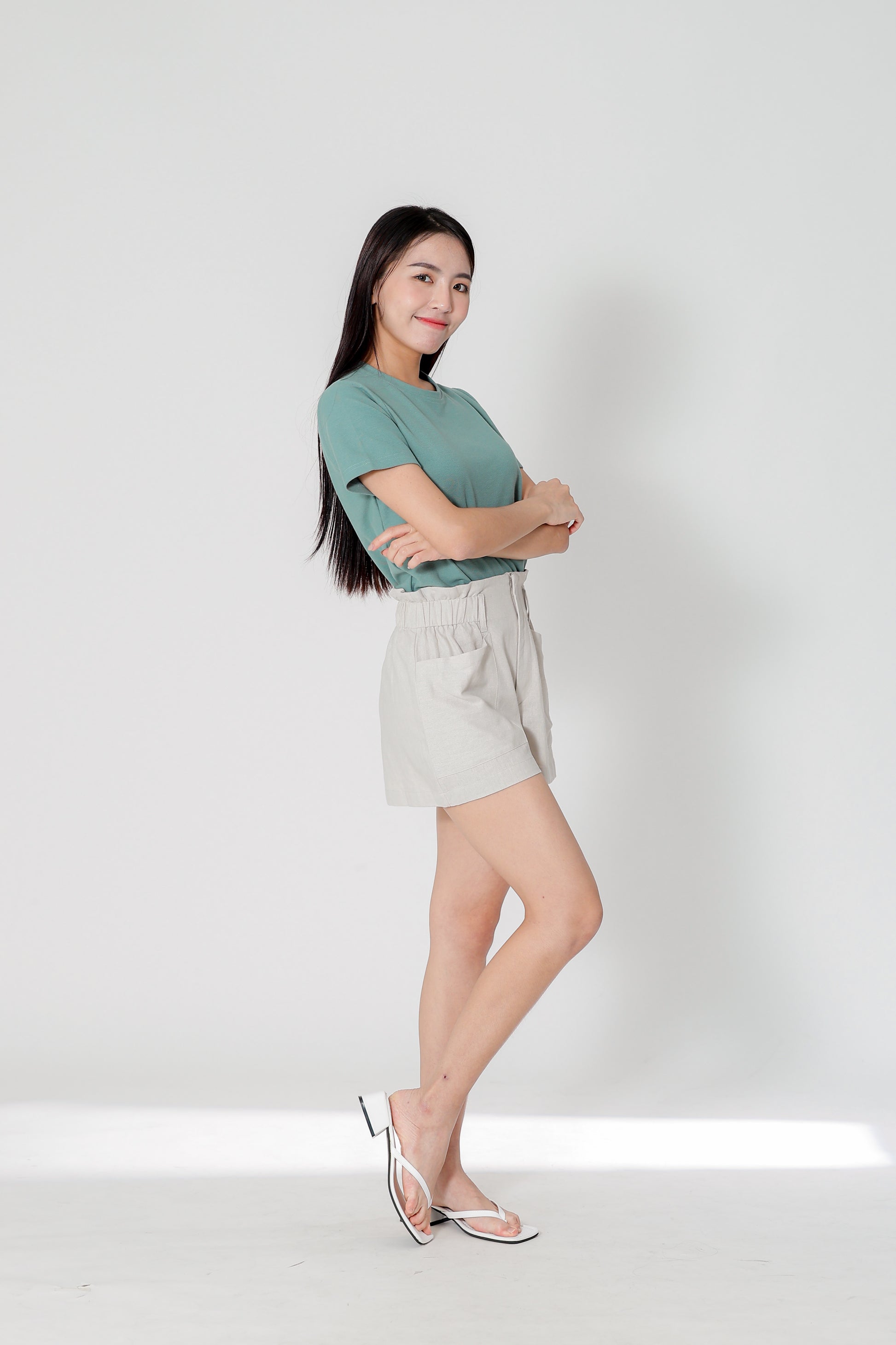 Lola Paperbag Waist Shorts - Sand