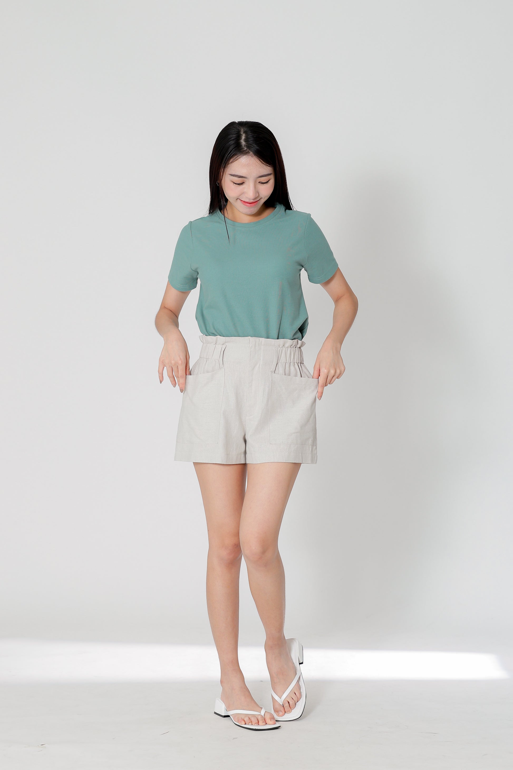 Lola Paperbag Waist Shorts - Sand