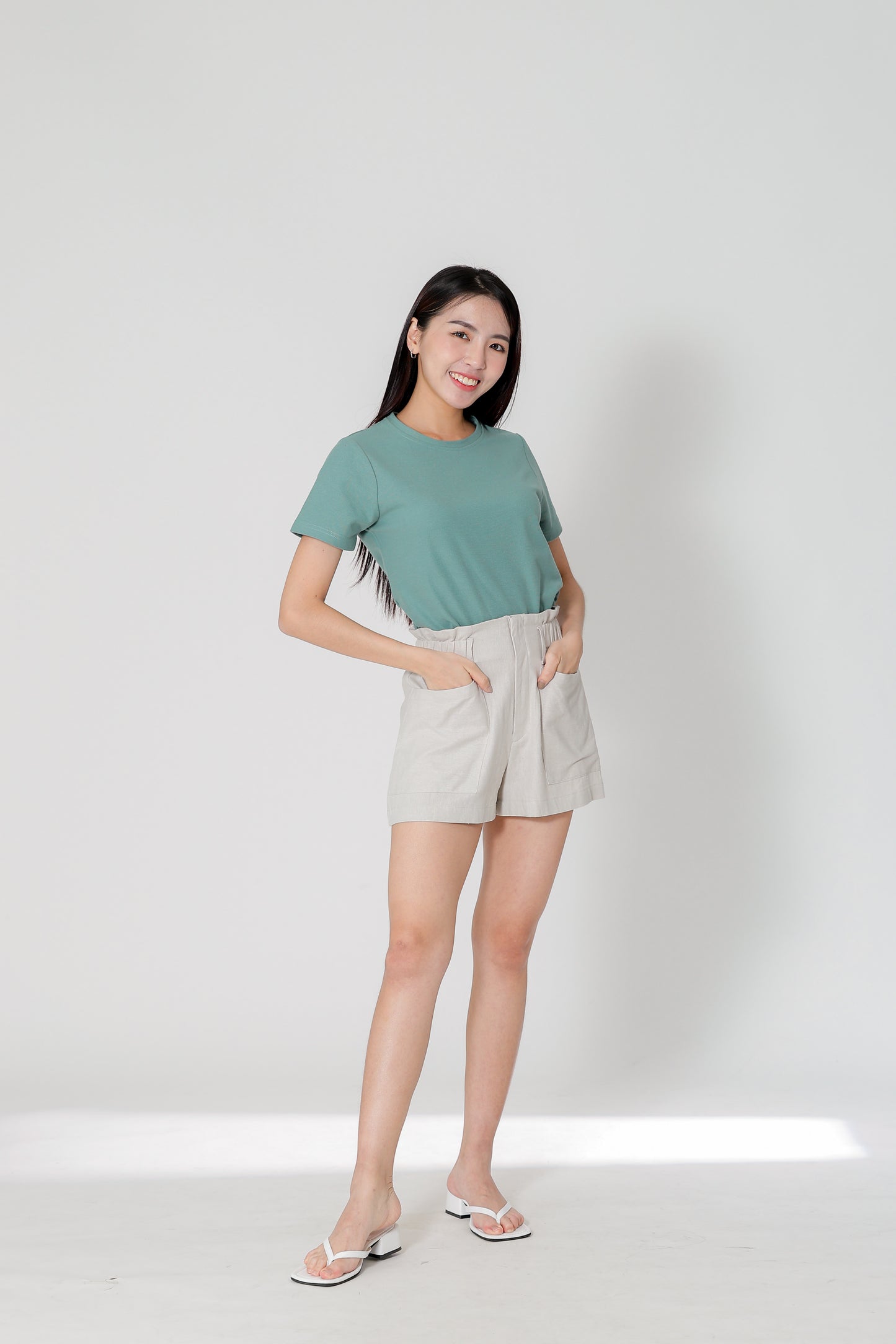 Lola Paperbag Waist Shorts - Sand