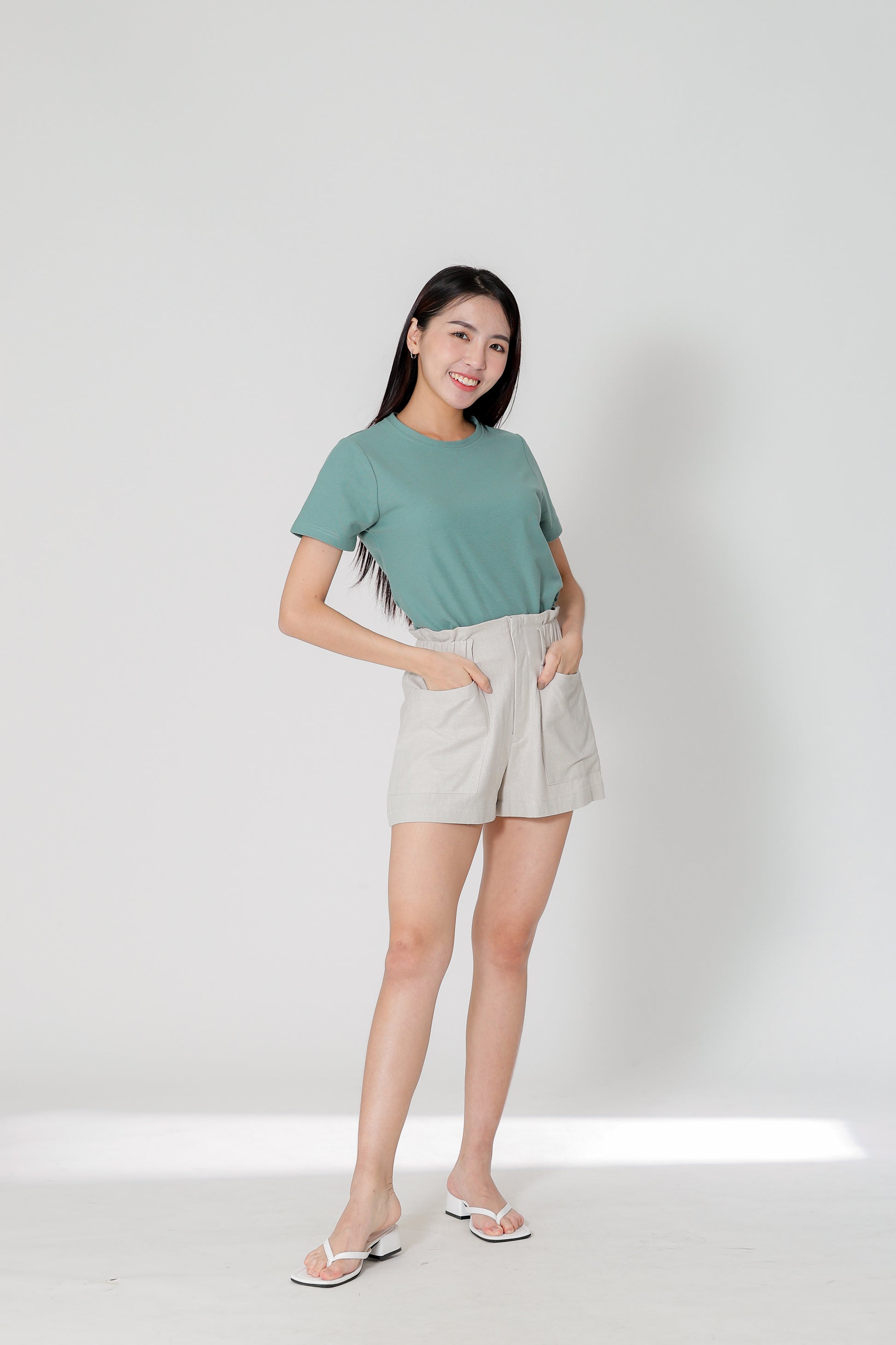 Lola Paperbag Waist Shorts - Sand