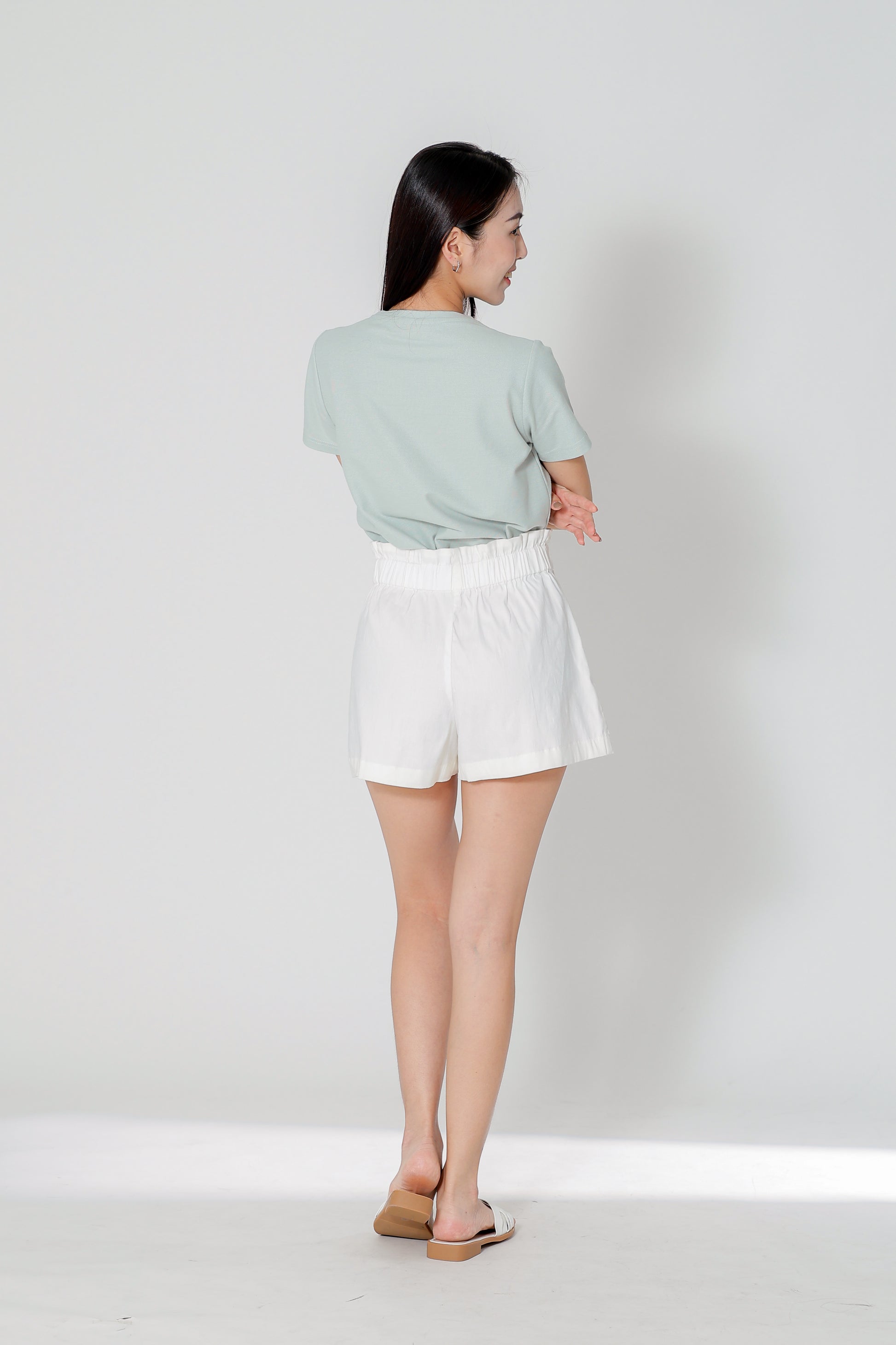 Lola Paperbag Waist Shorts - Ivory