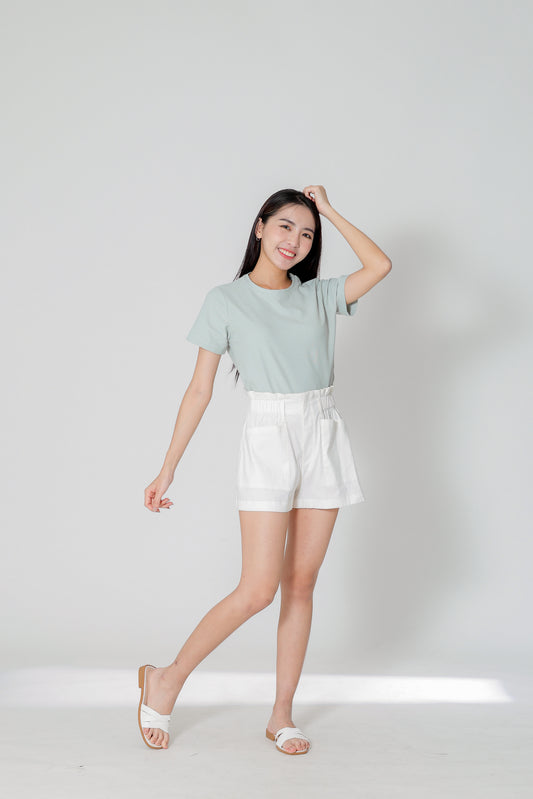 Lola Paperbag Waist Shorts - Ivory