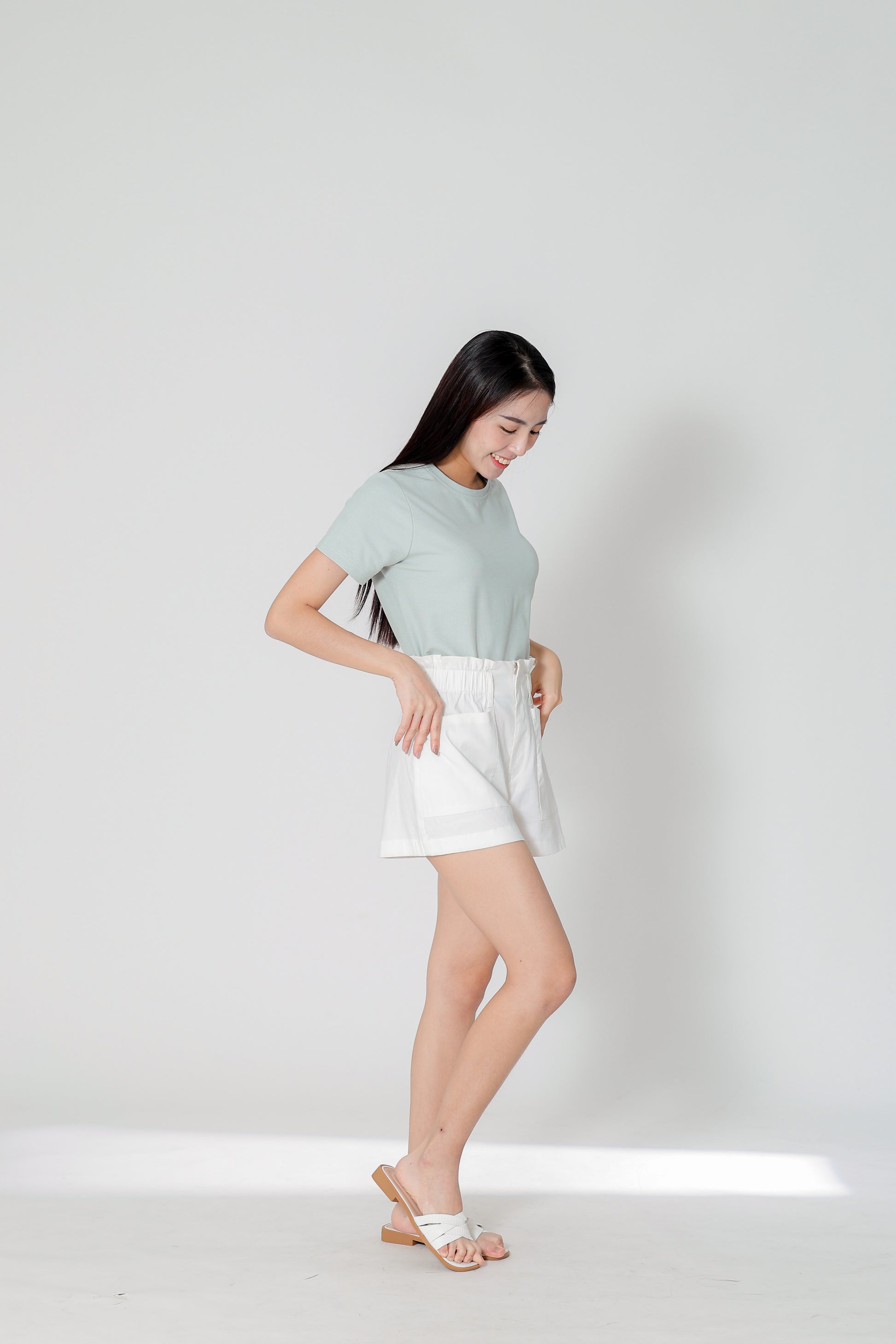 Lola Paperbag Waist Shorts - Ivory