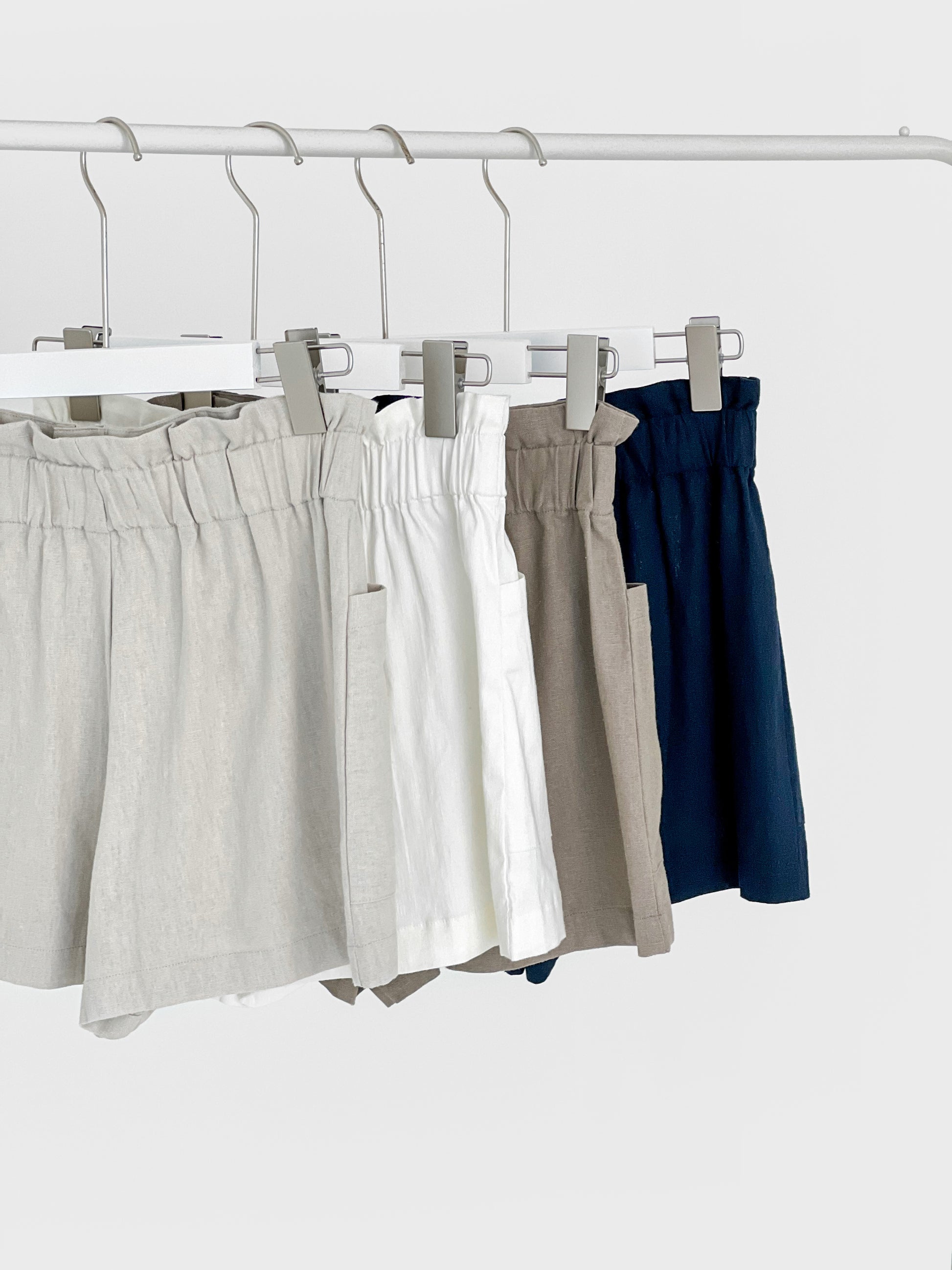 Lola Paperbag Waist Shorts - Taupe