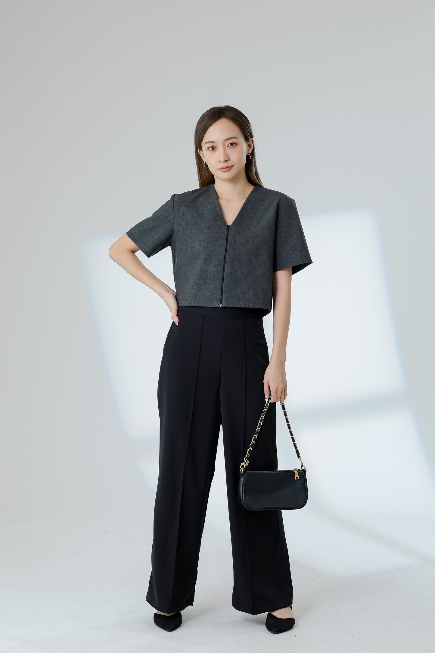 Lyra Pintuck Pant - Black