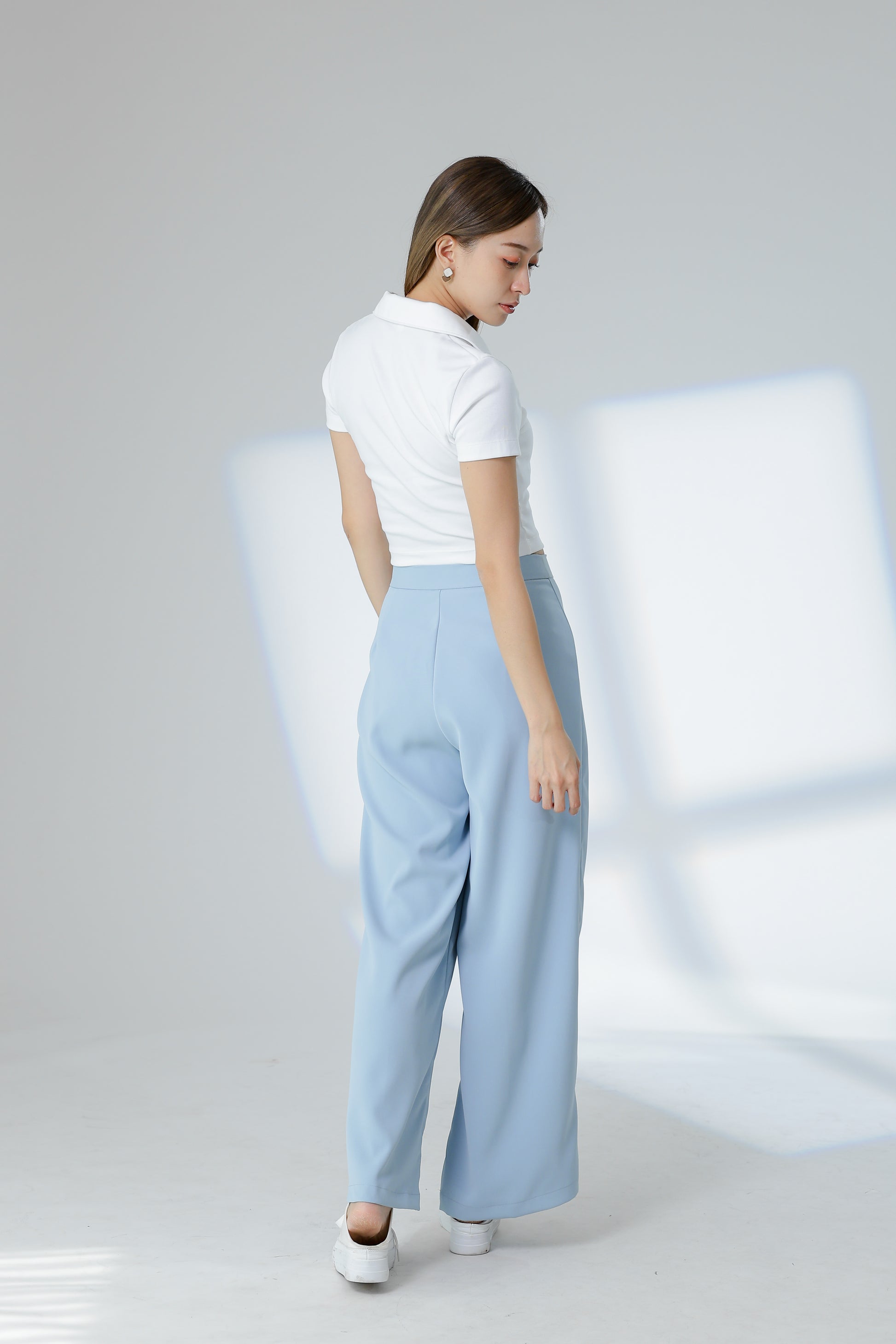 Lyra Pintuck Pant - Light Blue