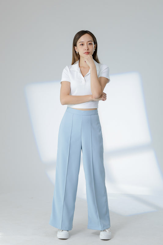 Lyra Pintuck Pant - Light Blue